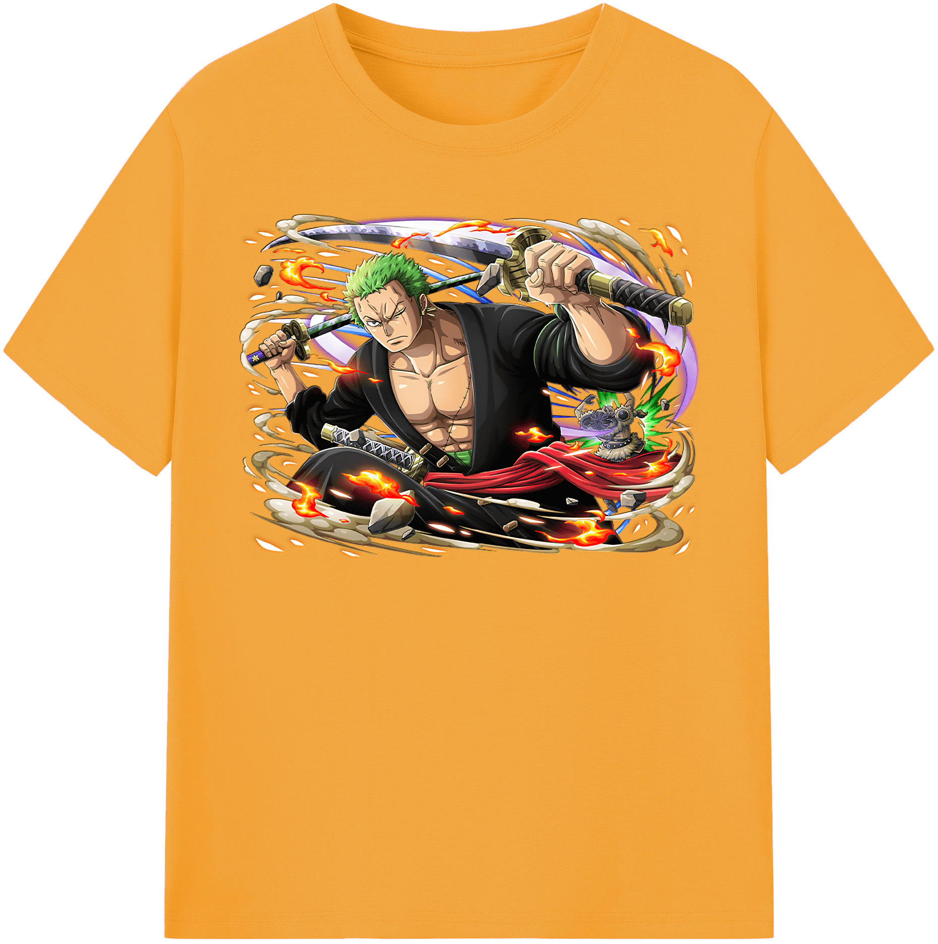 ワンピース ロロノア・ゾロ ONE PIECE Roronoa Zoro 綿100％半袖Tシャツ（フロントプリント）