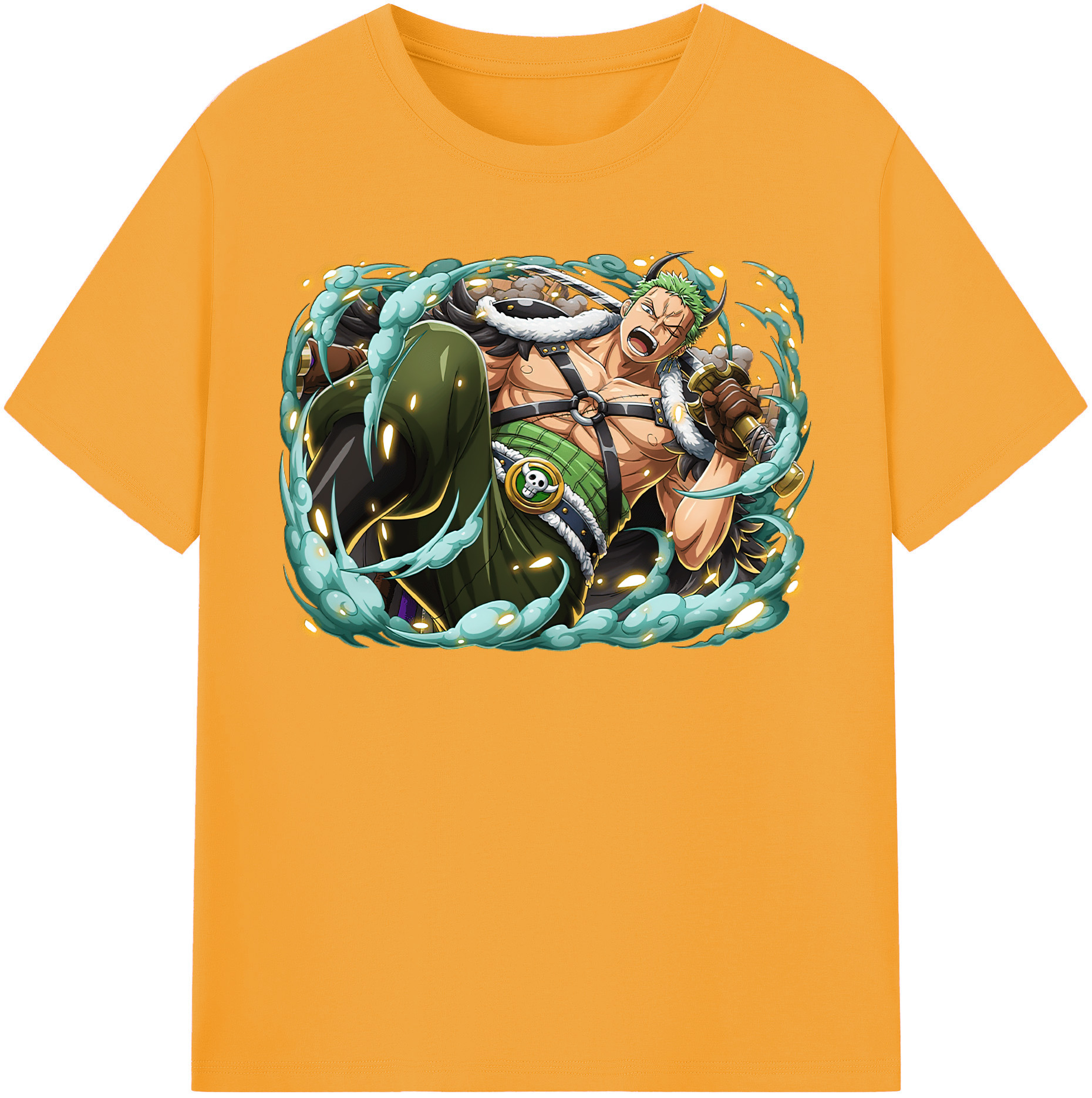 ワンピース ロロノア・ゾロ ONE PIECE Roronoa Zoro 綿100％半袖Tシャツ（フロントプリント）