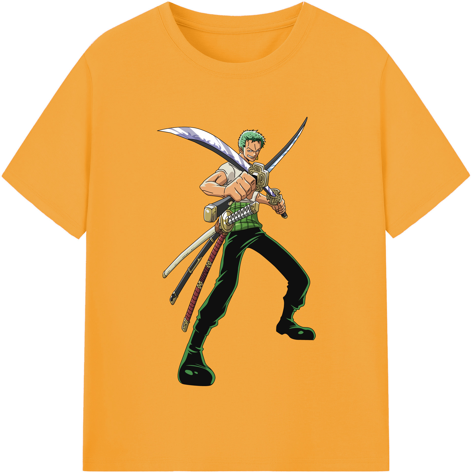 ワンピース ロロノア・ゾロ ONE PIECE Roronoa Zoro 綿100％半袖Tシャツ（フロントプリント）