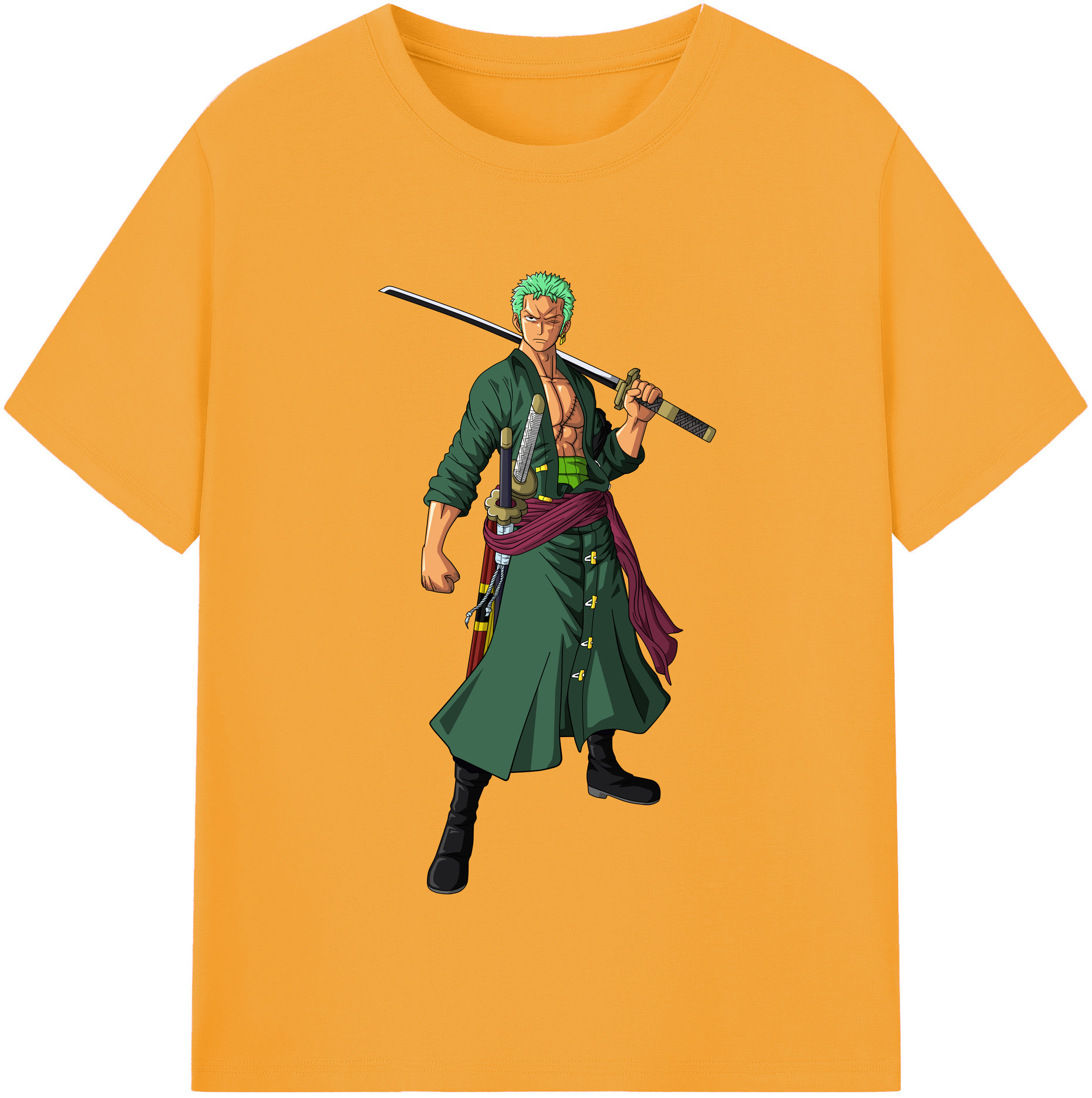 ワンピース ロロノア・ゾロ ONE PIECE Roronoa Zoro 綿100％半袖Tシャツ（フロントプリント）
