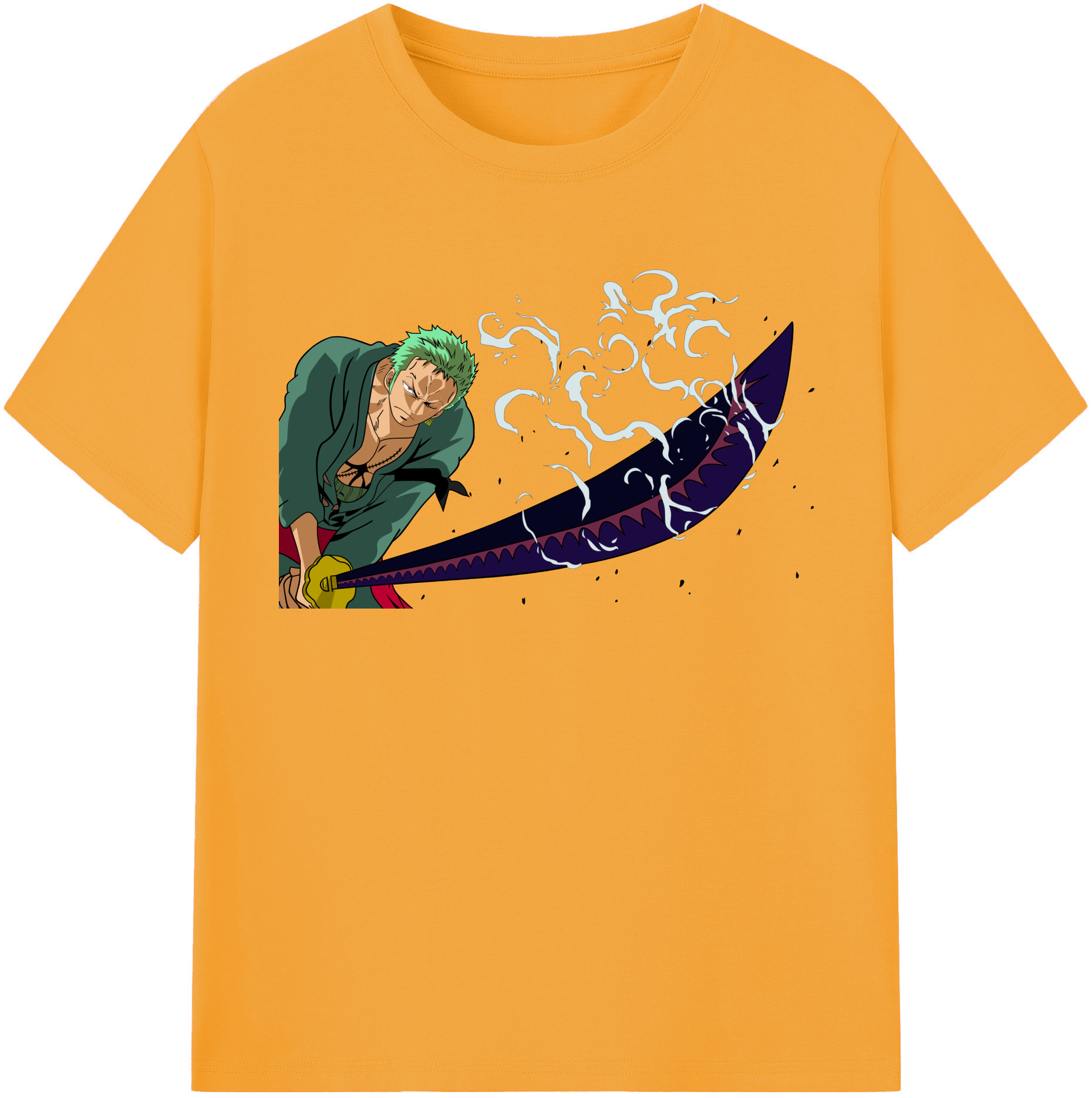 ワンピース ロロノア・ゾロ ONE PIECE Roronoa Zoro 綿100％半袖Tシャツ（フロントプリント）