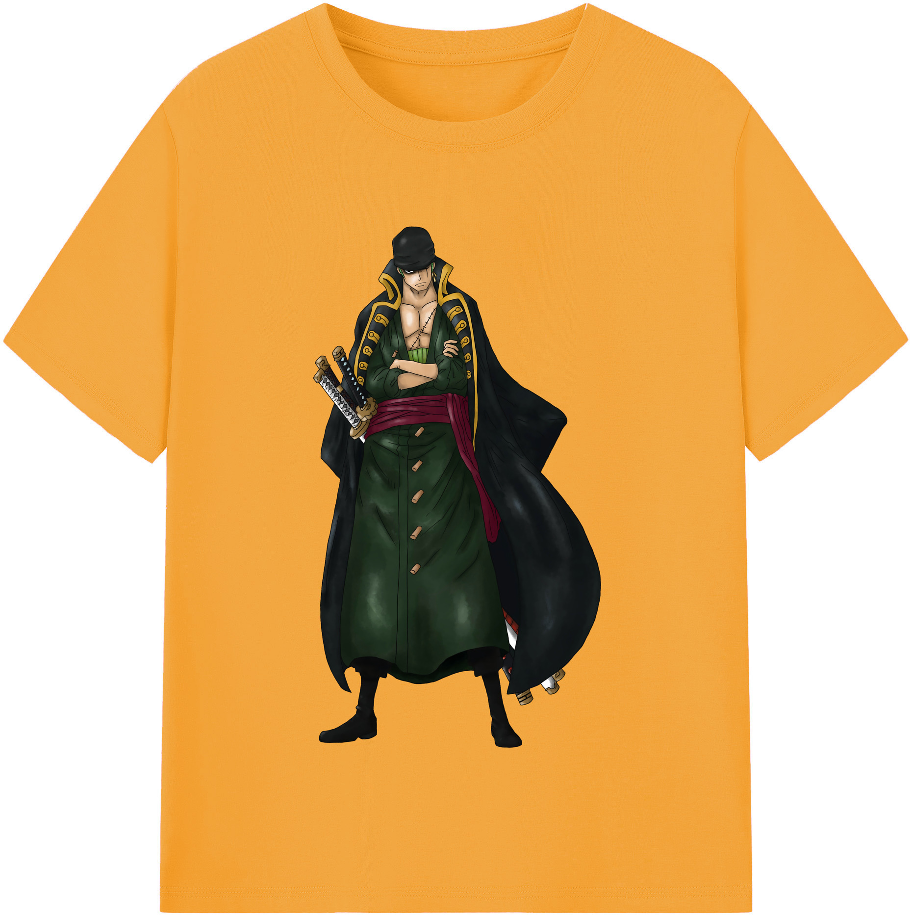 ワンピース ロロノア・ゾロ ONE PIECE Roronoa Zoro 綿100％半袖Tシャツ（フロントプリント）
