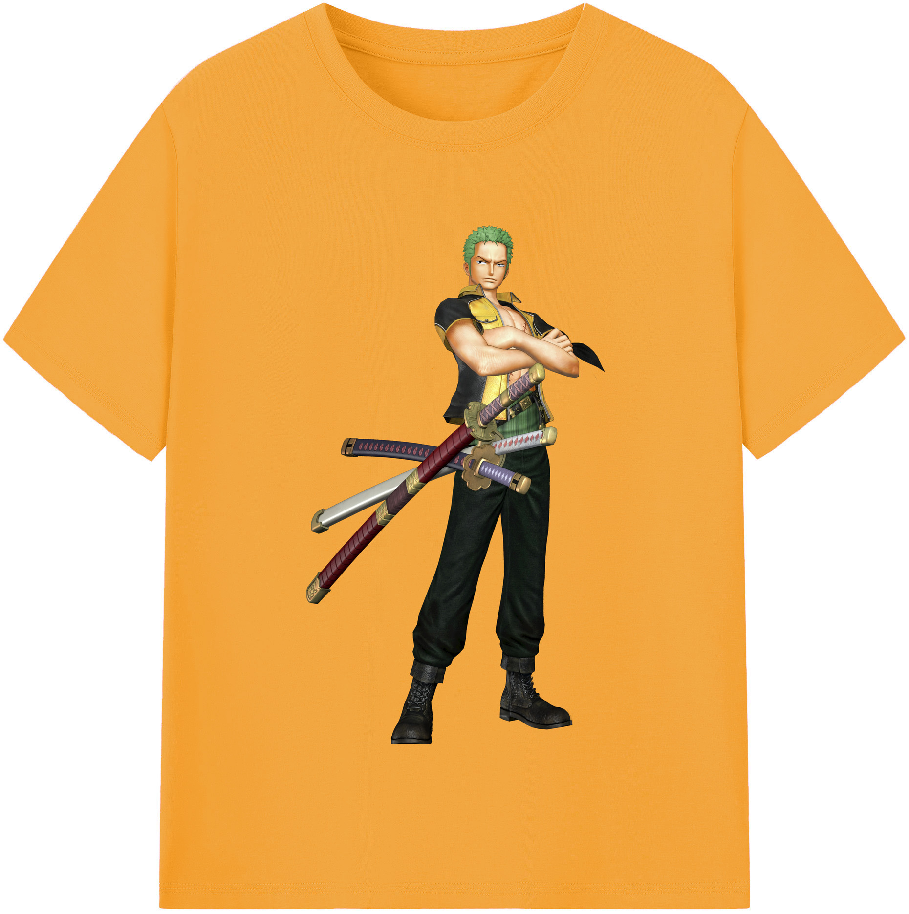 ワンピース ロロノア・ゾロ ONE PIECE Roronoa Zoro 綿100％半袖Tシャツ（フロントプリント）