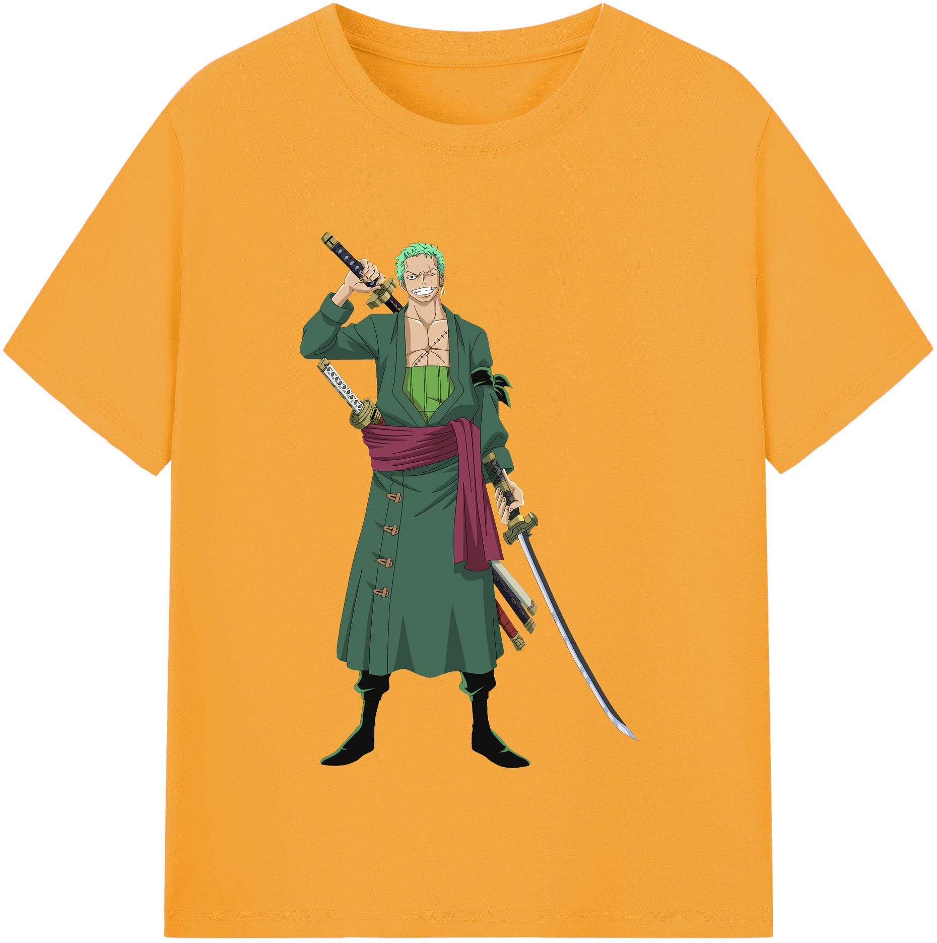 ワンピース ロロノア・ゾロ ONE PIECE Roronoa Zoro 綿100％半袖Tシャツ（フロントプリント）