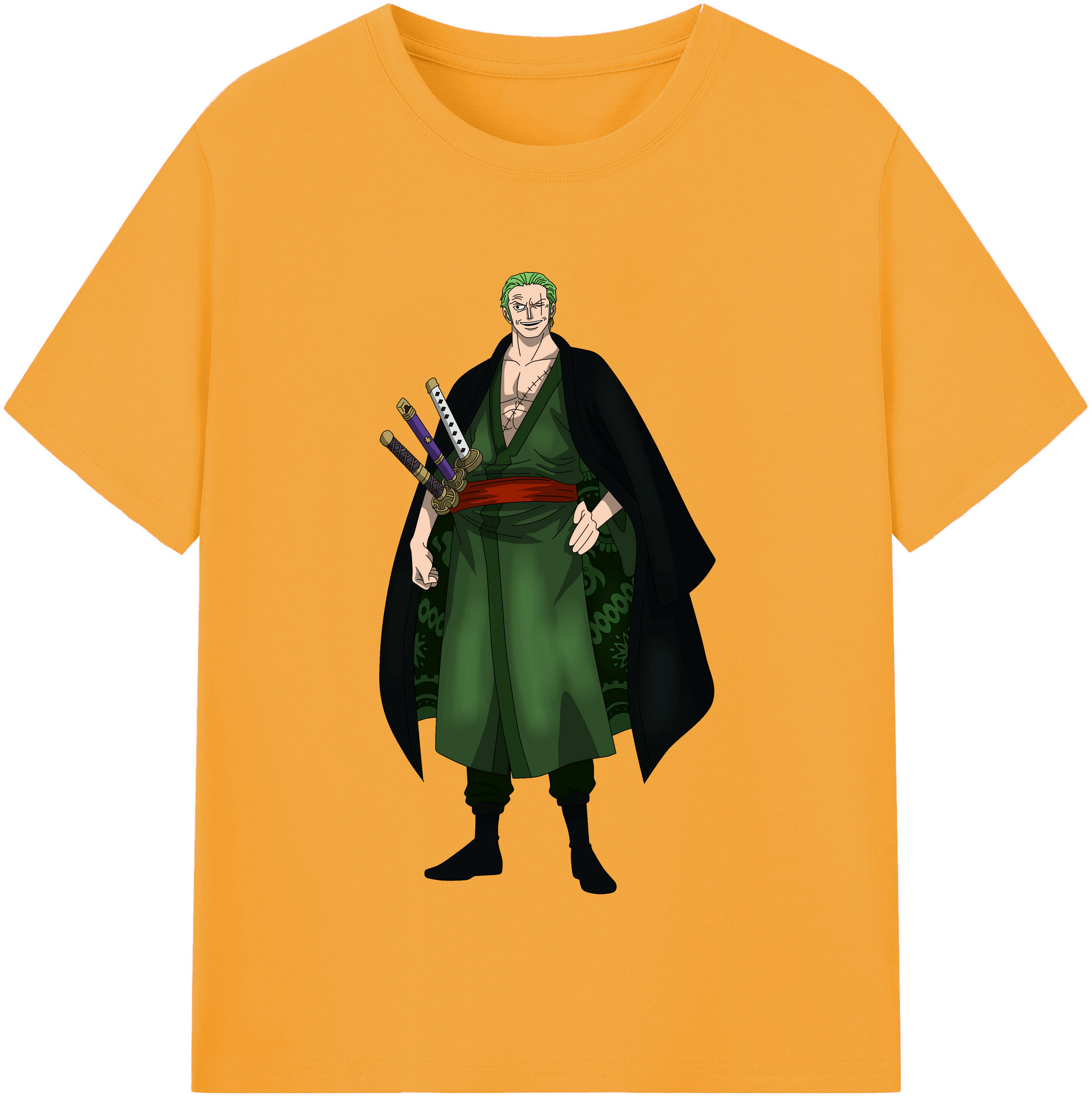 ワンピース ロロノア・ゾロ ONE PIECE Roronoa Zoro 綿100％半袖Tシャツ（フロントプリント）