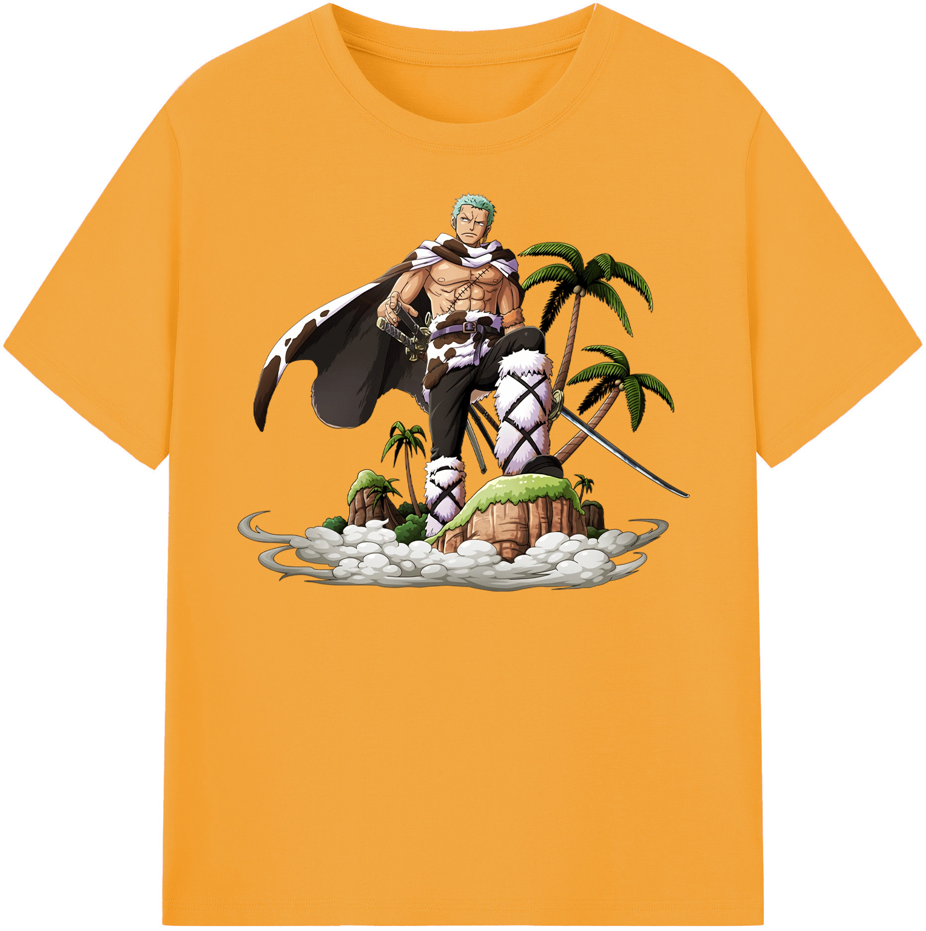 ワンピース ロロノア・ゾロ ONE PIECE Roronoa Zoro 綿100％半袖Tシャツ（フロントプリント）