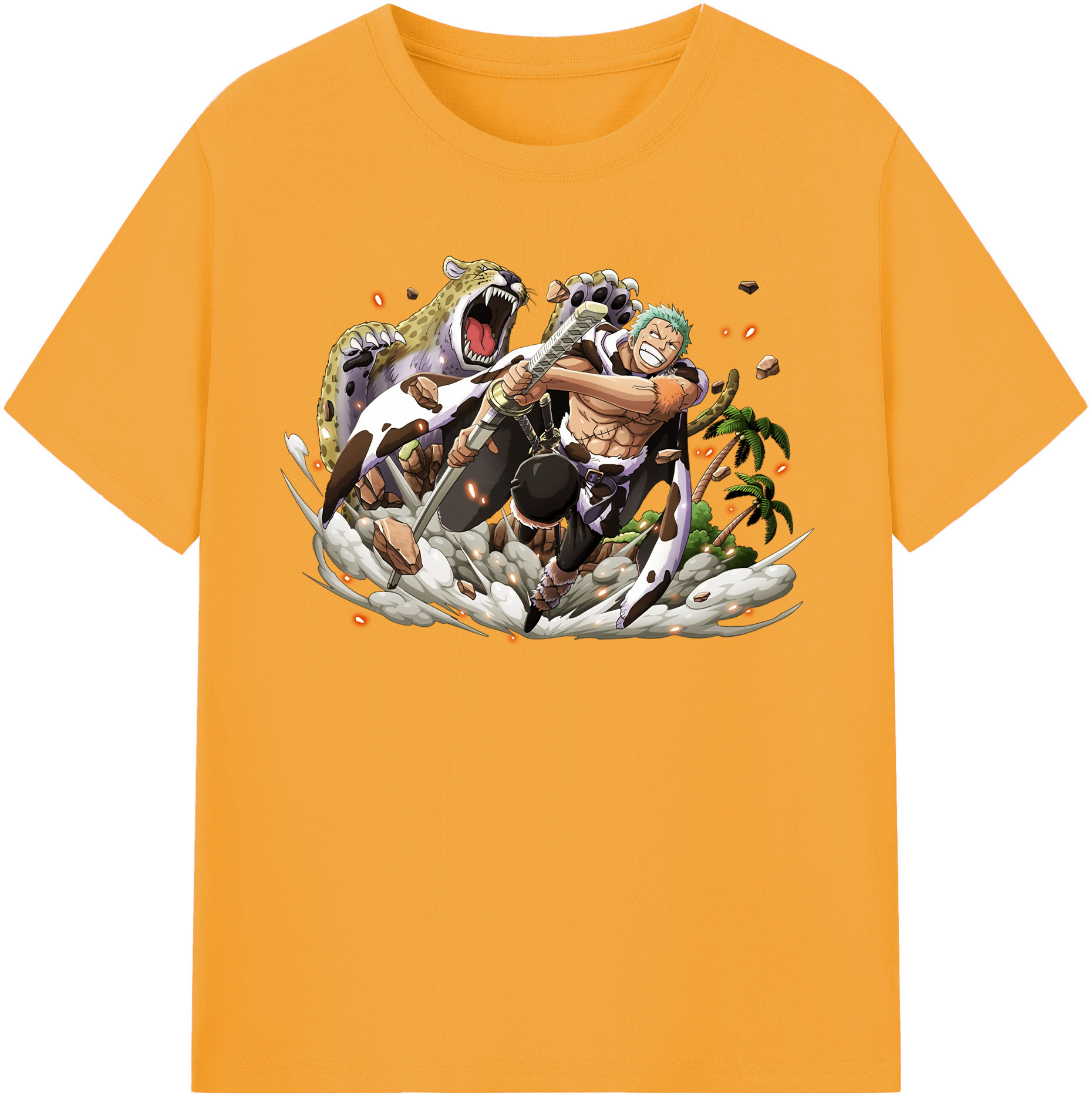 ワンピース ロロノア・ゾロ ONE PIECE Roronoa Zoro 綿100％半袖Tシャツ（フロントプリント）