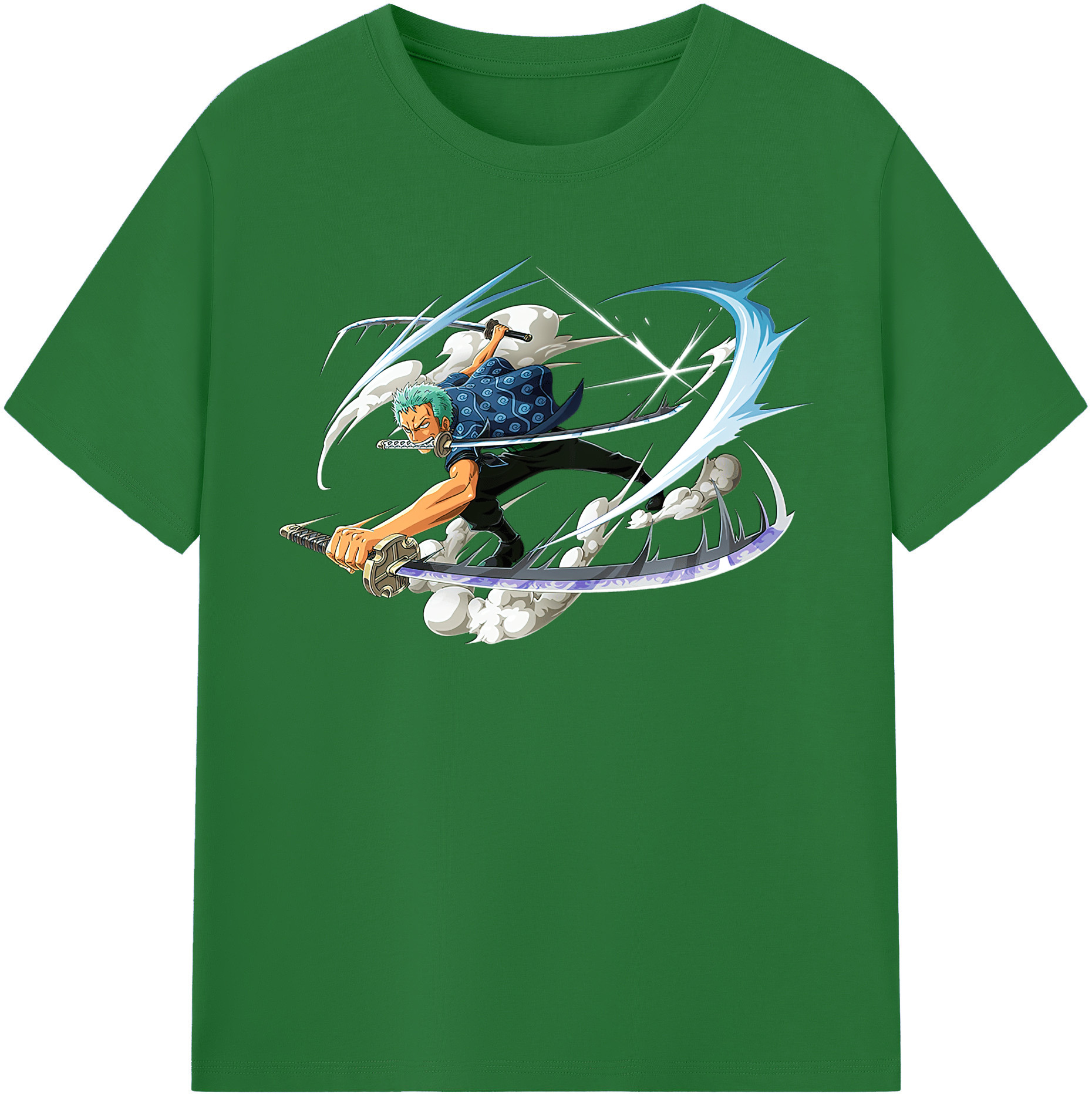 ワンピース ロロノア・ゾロ ONE PIECE Roronoa Zoro 綿100％半袖Tシャツ（フロントプリント）