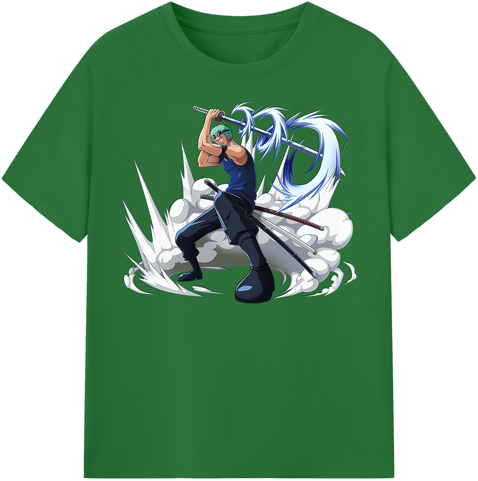 ワンピース ロロノア・ゾロ ONE PIECE Roronoa Zoro 綿100％半袖Tシャツ（フロントプリント）