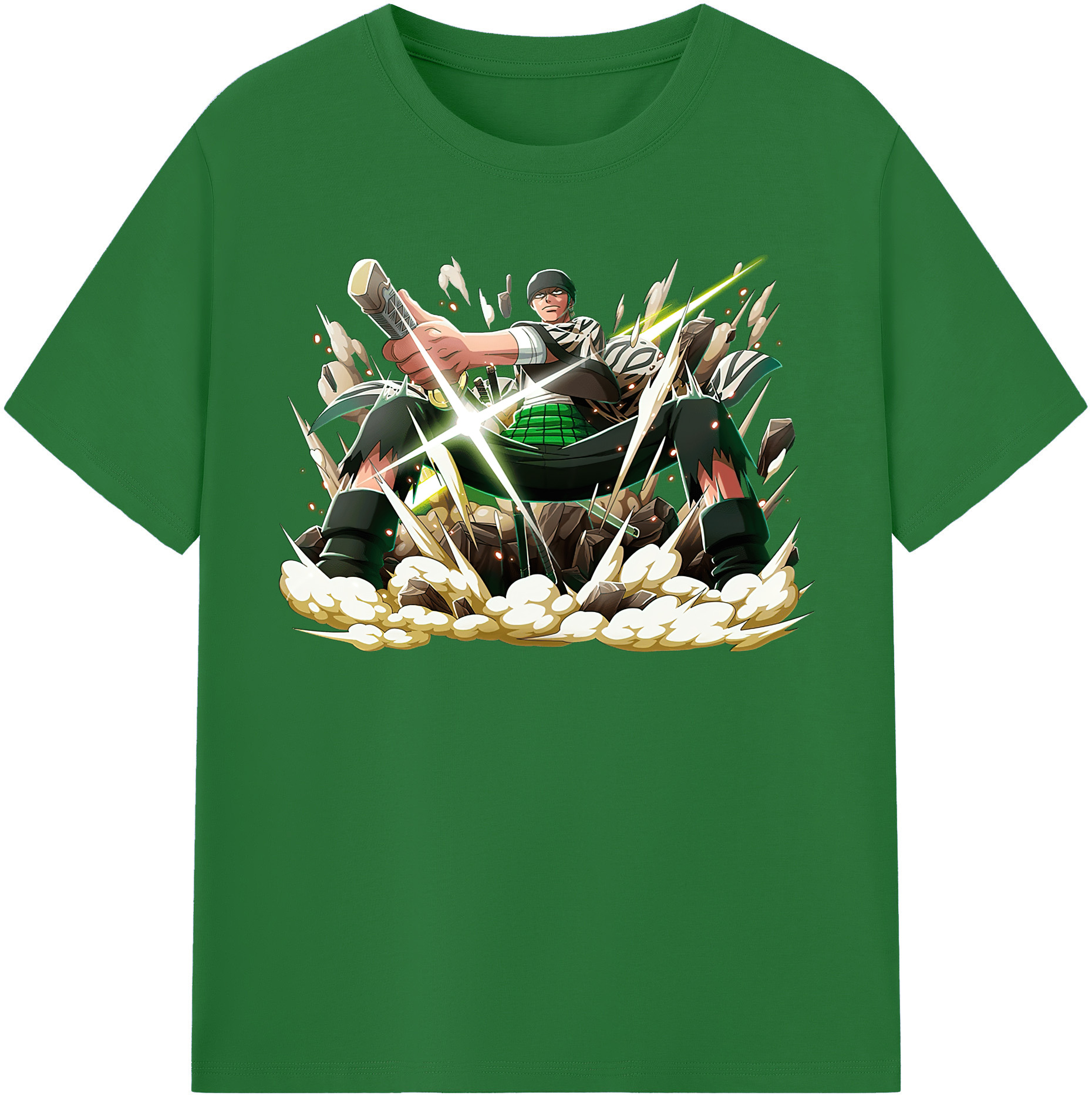 ワンピース ロロノア・ゾロ ONE PIECE Roronoa Zoro 綿100％半袖Tシャツ（フロントプリント）