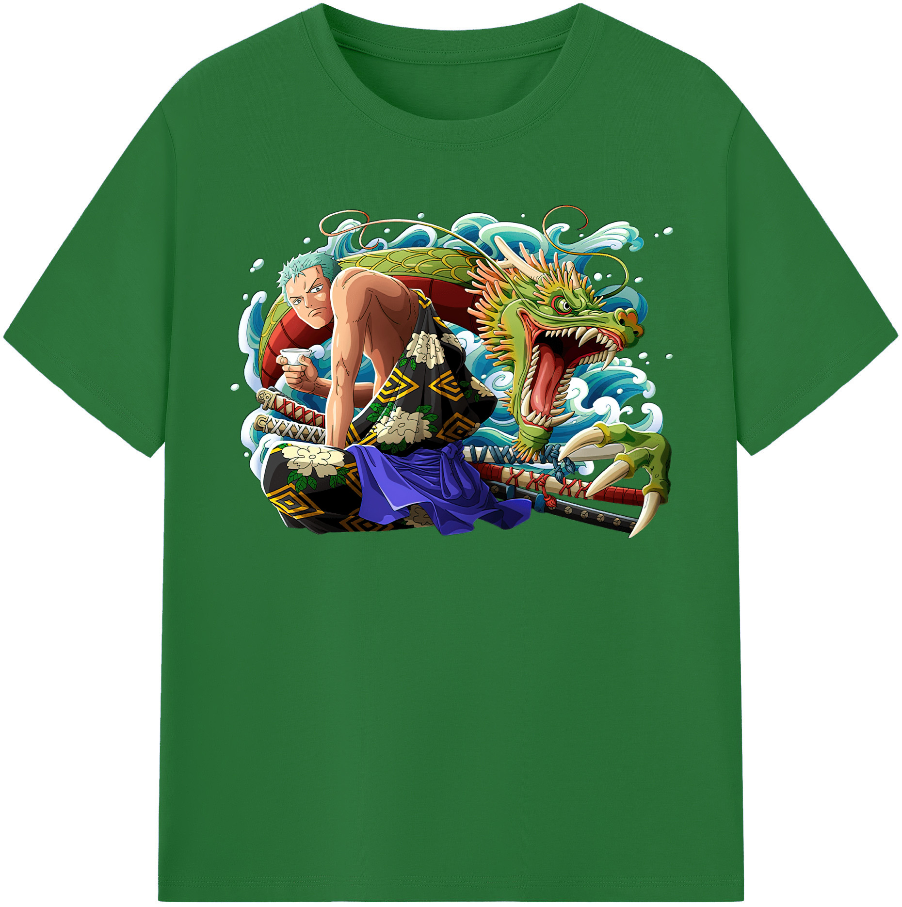 ワンピース ロロノア・ゾロ ONE PIECE Roronoa Zoro 綿100％半袖Tシャツ（フロントプリント）