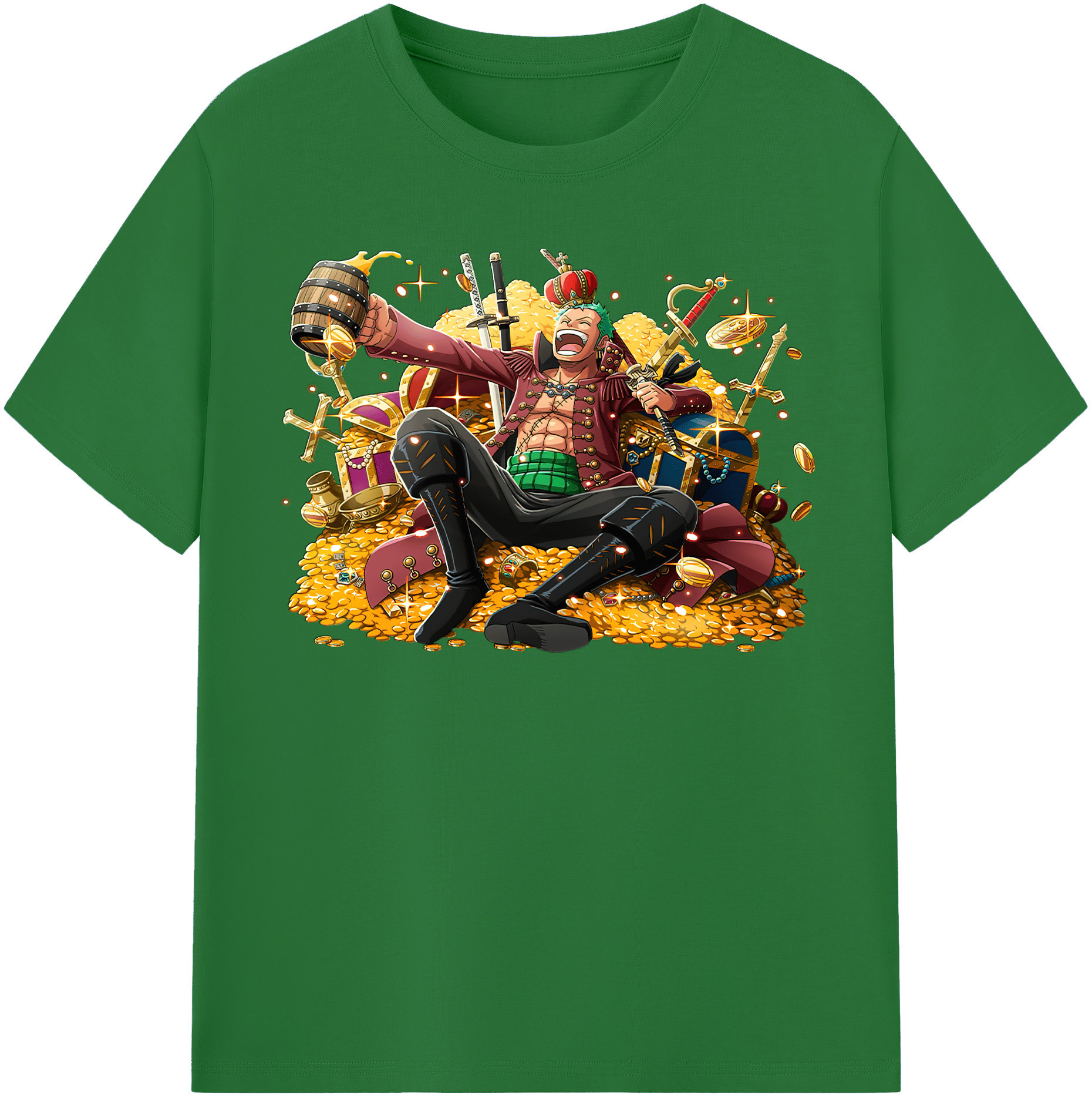ワンピース ロロノア・ゾロ ONE PIECE Roronoa Zoro 綿100％半袖Tシャツ（フロントプリント）