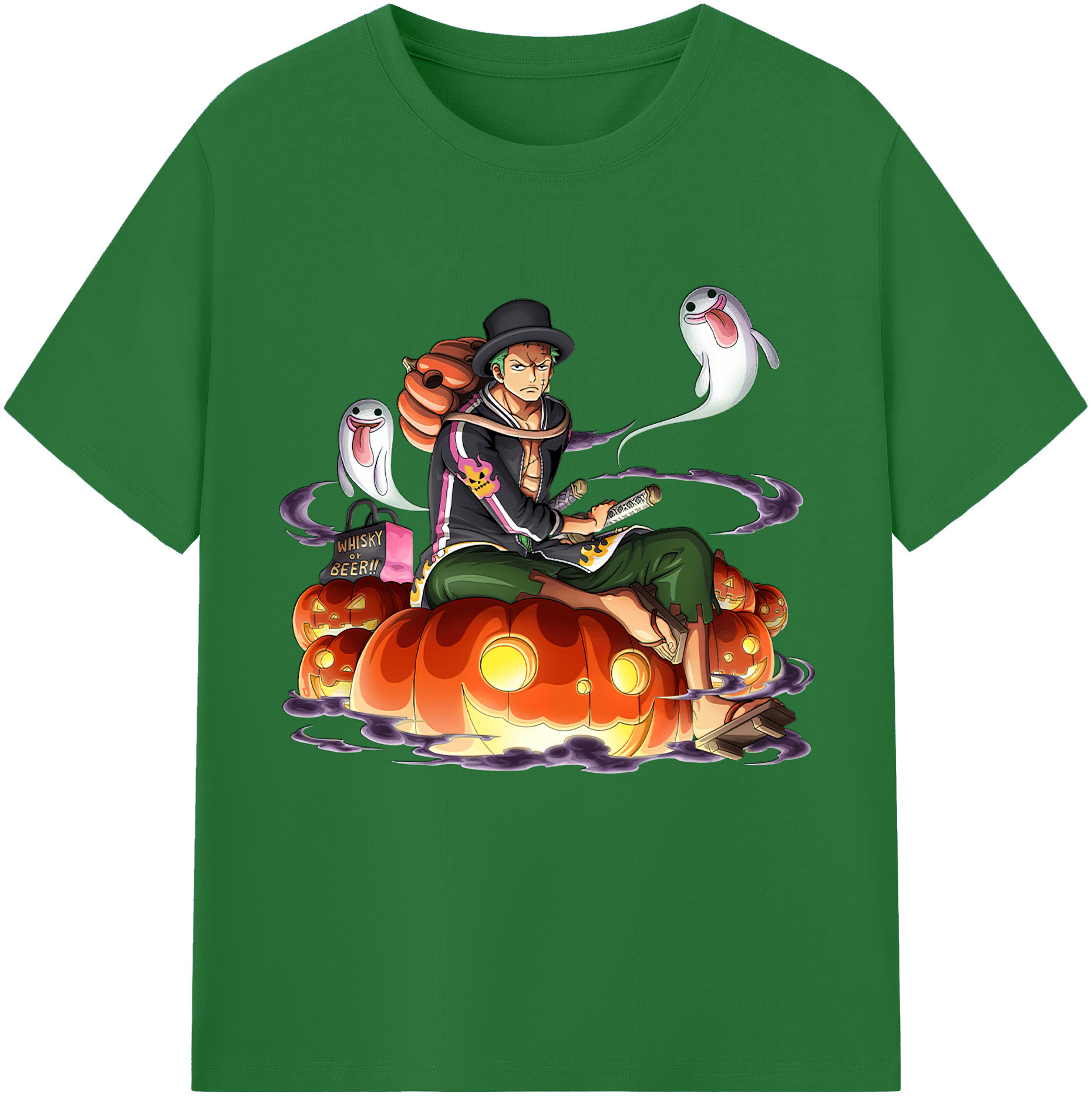 ワンピース ロロノア・ゾロ ONE PIECE Roronoa Zoro 綿100％半袖Tシャツ（フロントプリント）