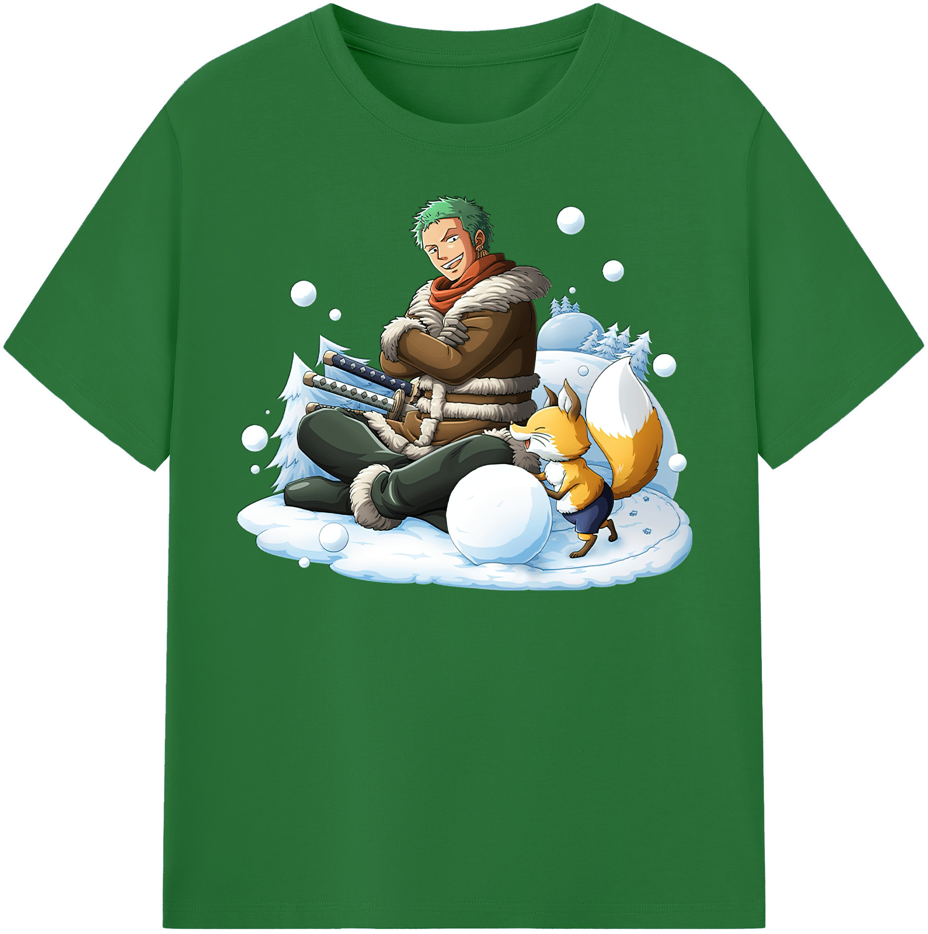 ワンピース ロロノア・ゾロ ONE PIECE Roronoa Zoro 綿100％半袖Tシャツ（フロントプリント）
