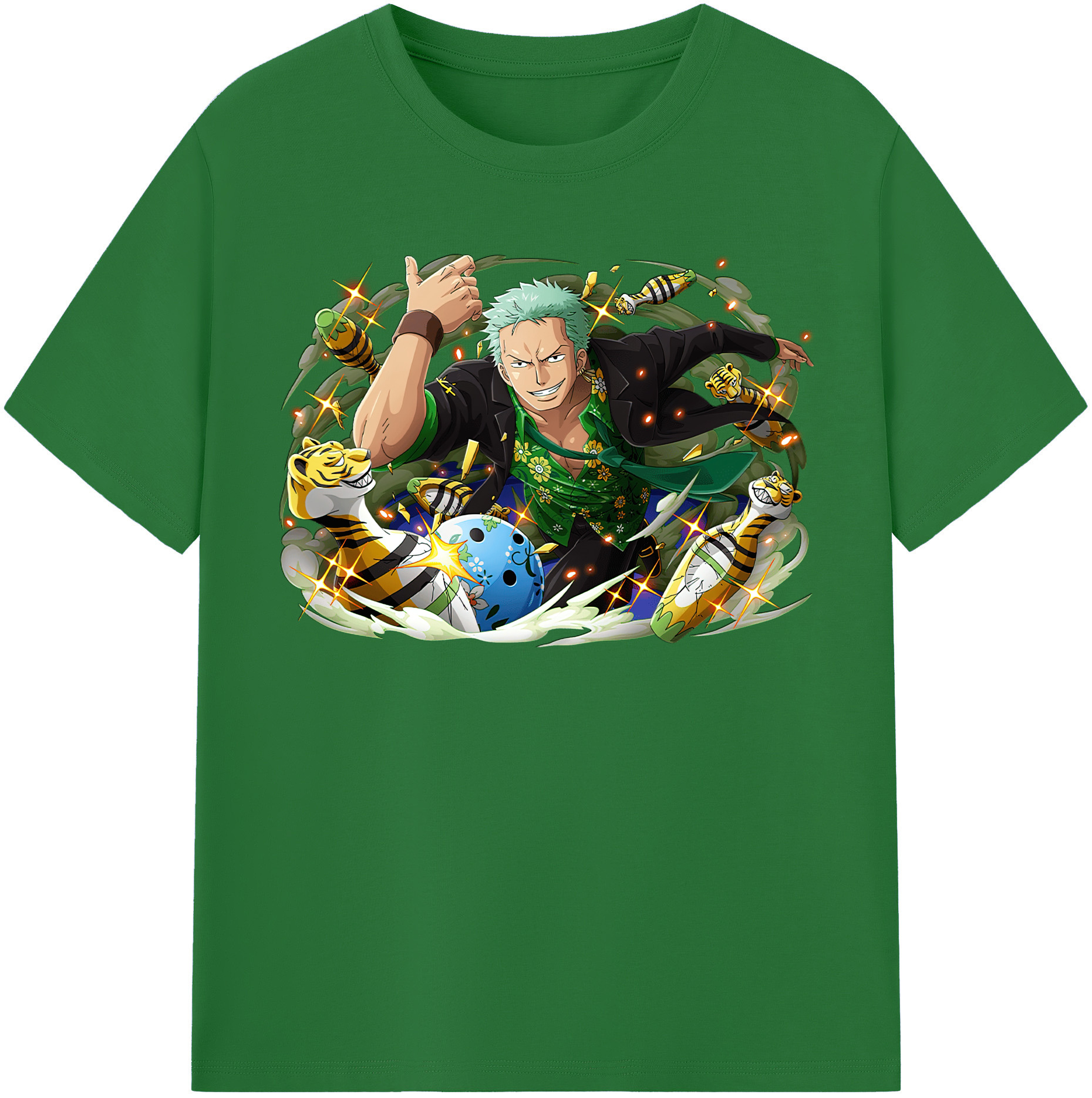 ワンピース ロロノア・ゾロ ONE PIECE Roronoa Zoro 綿100％半袖Tシャツ（フロントプリント）