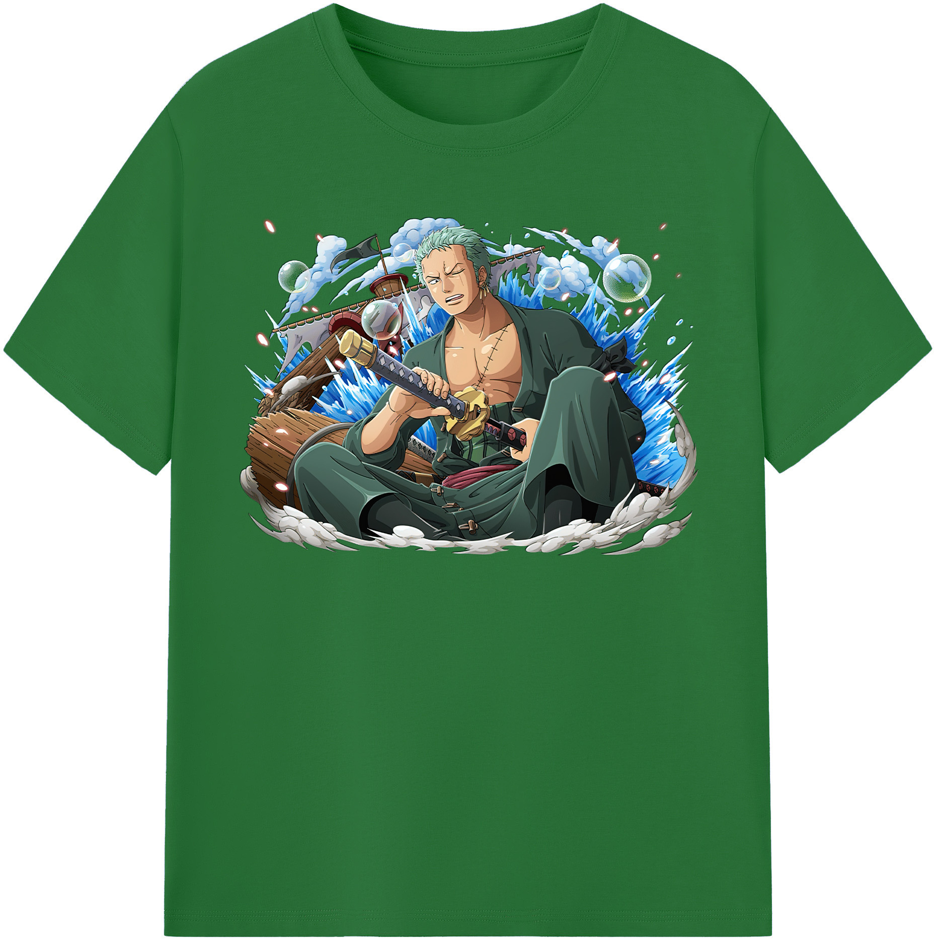 ワンピース ロロノア・ゾロ ONE PIECE Roronoa Zoro 綿100％半袖Tシャツ（フロントプリント）