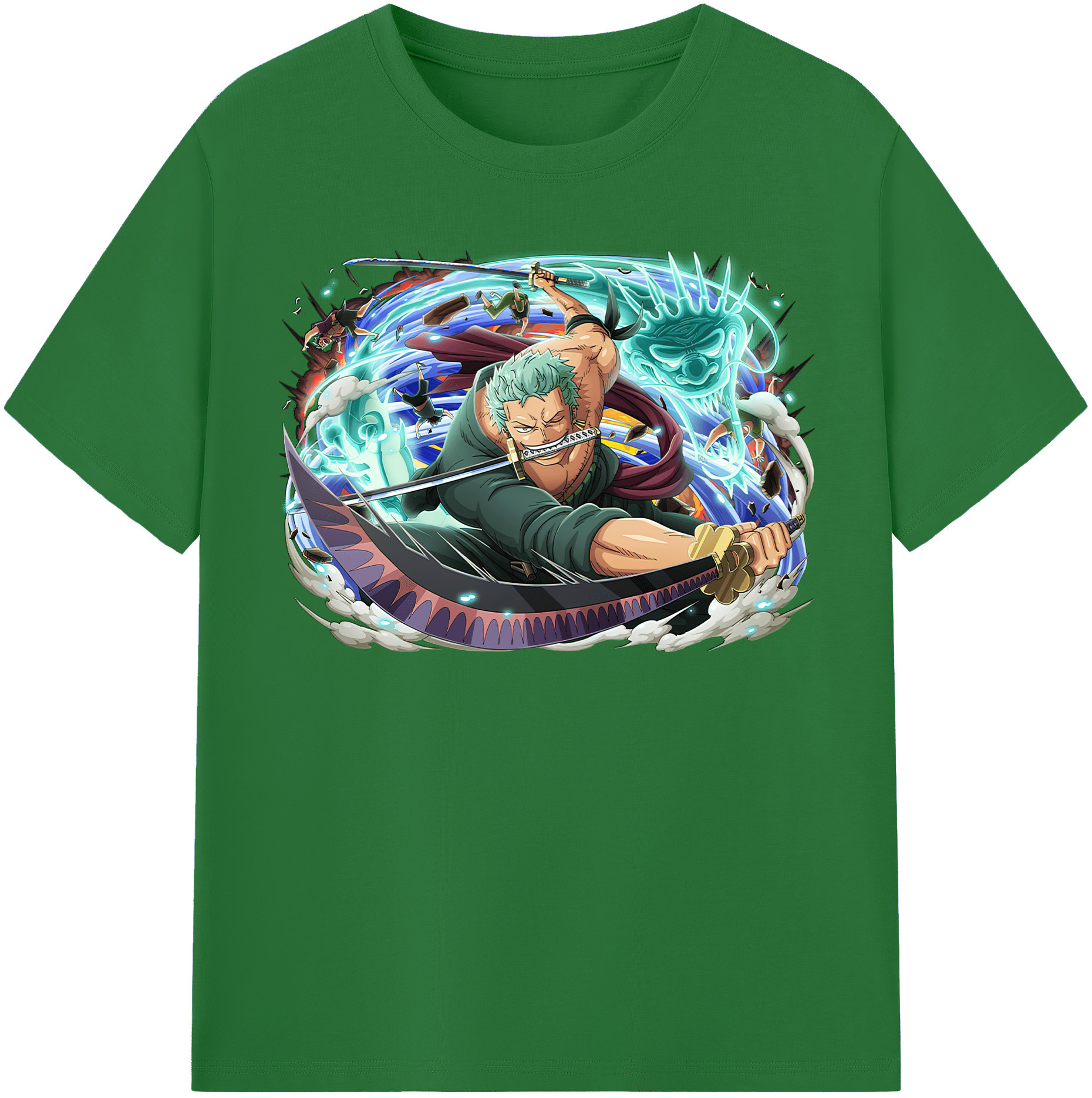 ワンピース ロロノア・ゾロ ONE PIECE Roronoa Zoro 綿100％半袖Tシャツ（フロントプリント）