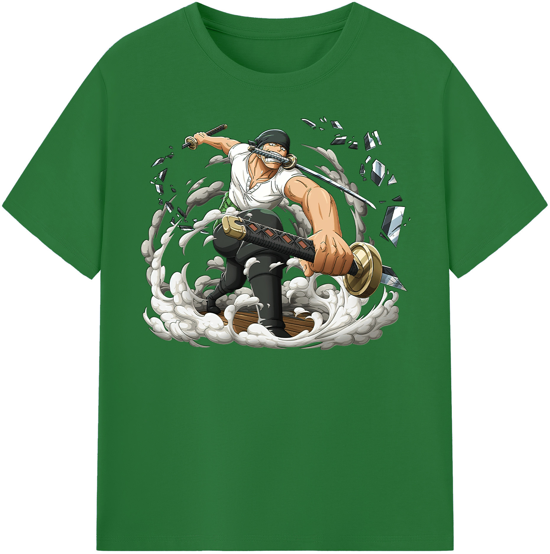 ワンピース ロロノア・ゾロ ONE PIECE Roronoa Zoro 綿100％半袖Tシャツ（フロントプリント）