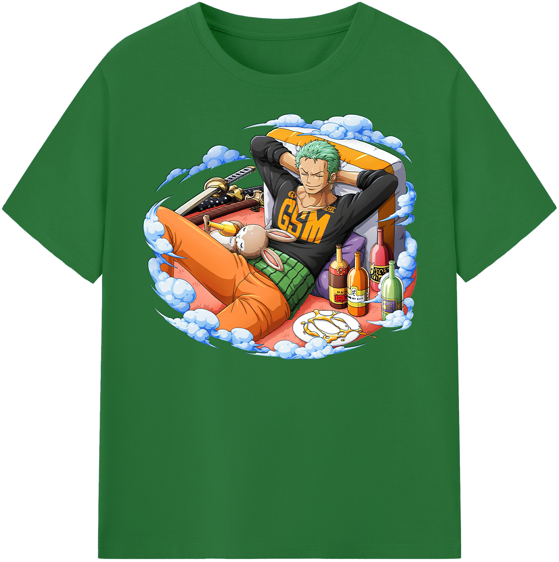 ワンピース ロロノア・ゾロ ONE PIECE Roronoa Zoro 綿100％半袖Tシャツ（フロントプリント）
