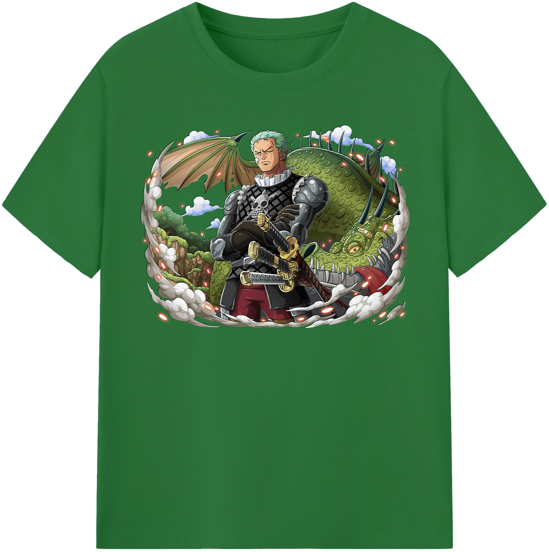 ワンピース ロロノア・ゾロ ONE PIECE Roronoa Zoro 綿100％半袖Tシャツ（フロントプリント）