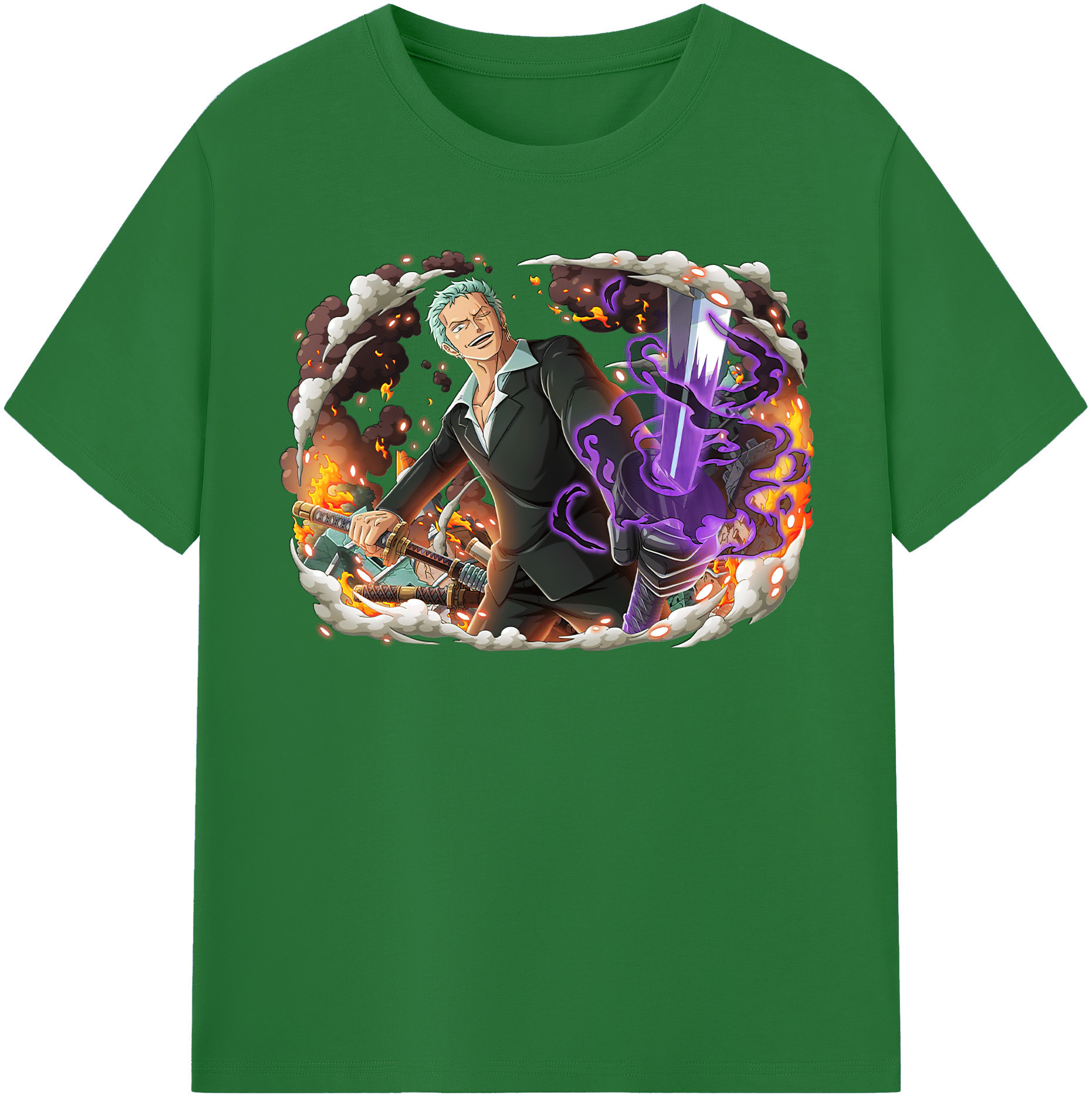 ワンピース ロロノア・ゾロ ONE PIECE Roronoa Zoro 綿100％半袖Tシャツ（フロントプリント）