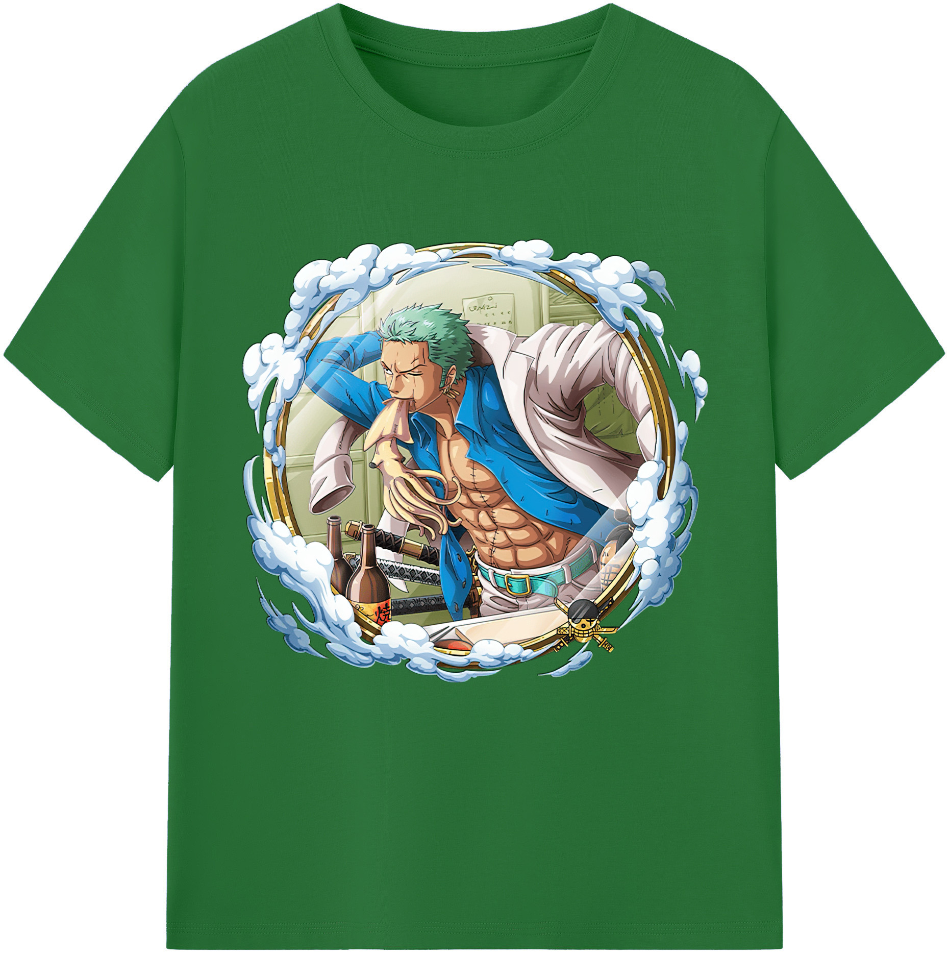 ワンピース ロロノア・ゾロ ONE PIECE Roronoa Zoro 綿100％半袖Tシャツ（フロントプリント）