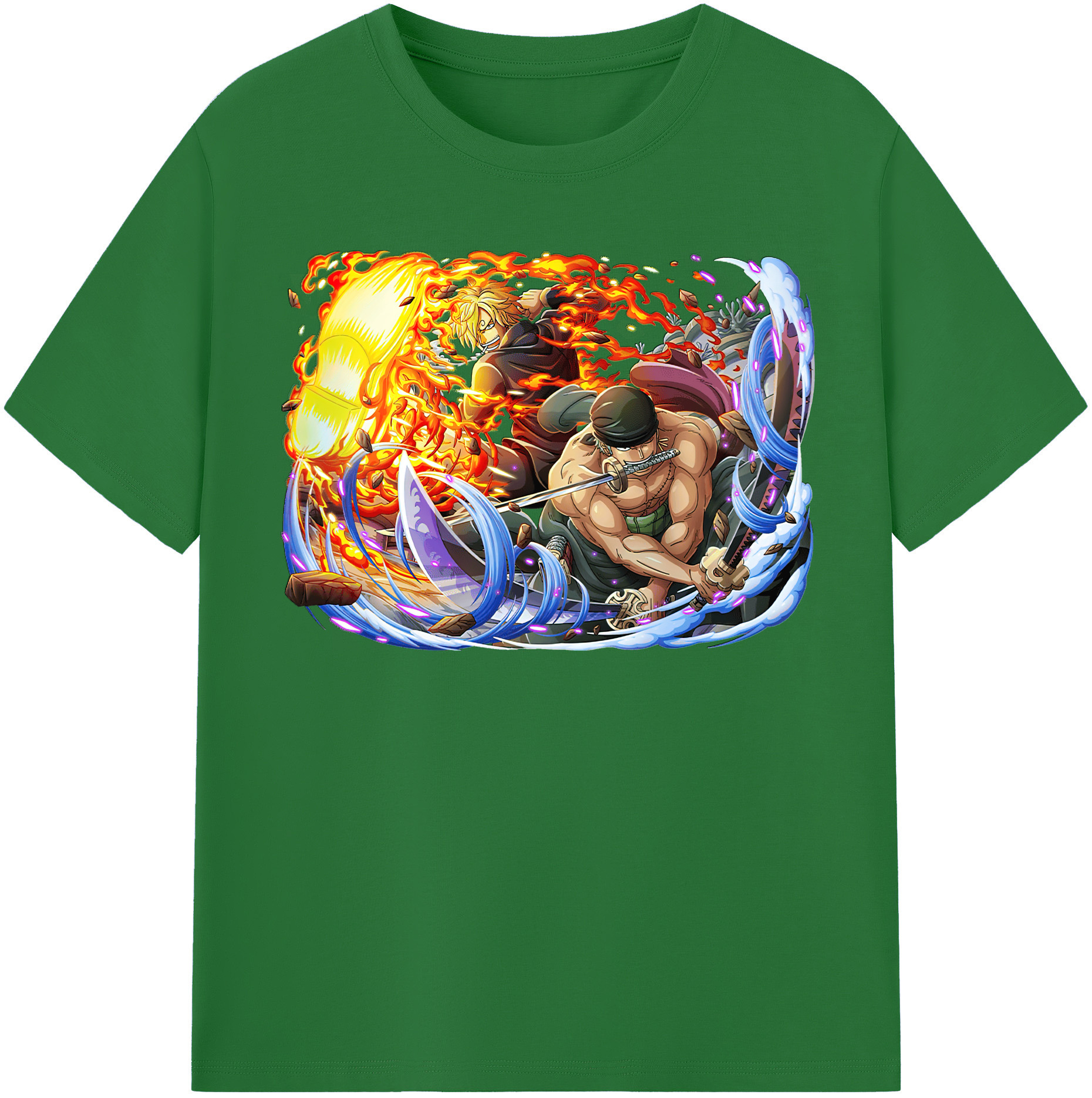 ワンピース ロロノア・ゾロ ONE PIECE Roronoa Zoro 綿100％半袖Tシャツ（フロントプリント）