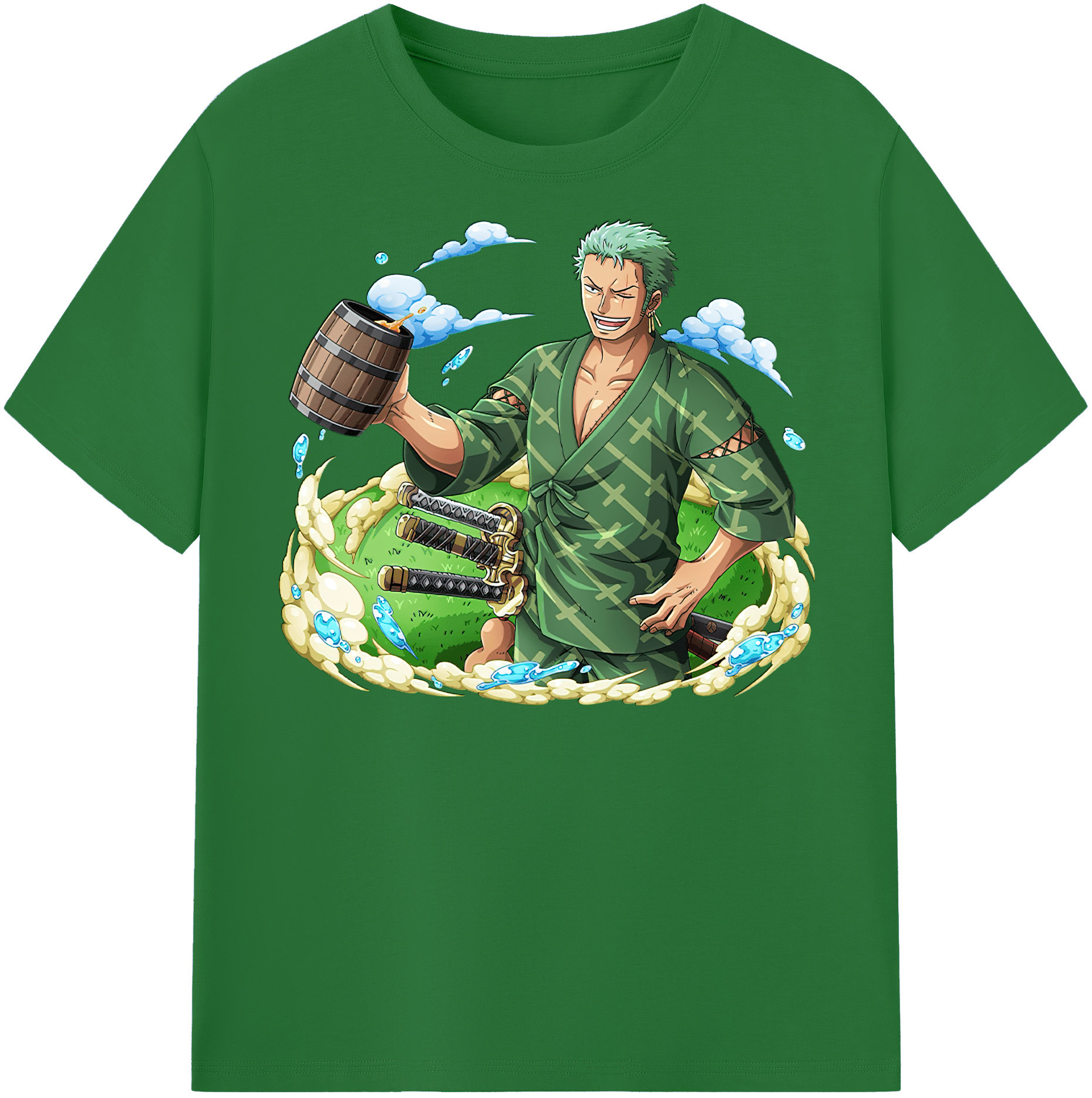 ワンピース ロロノア・ゾロ ONE PIECE Roronoa Zoro 綿100％半袖Tシャツ（フロントプリント）