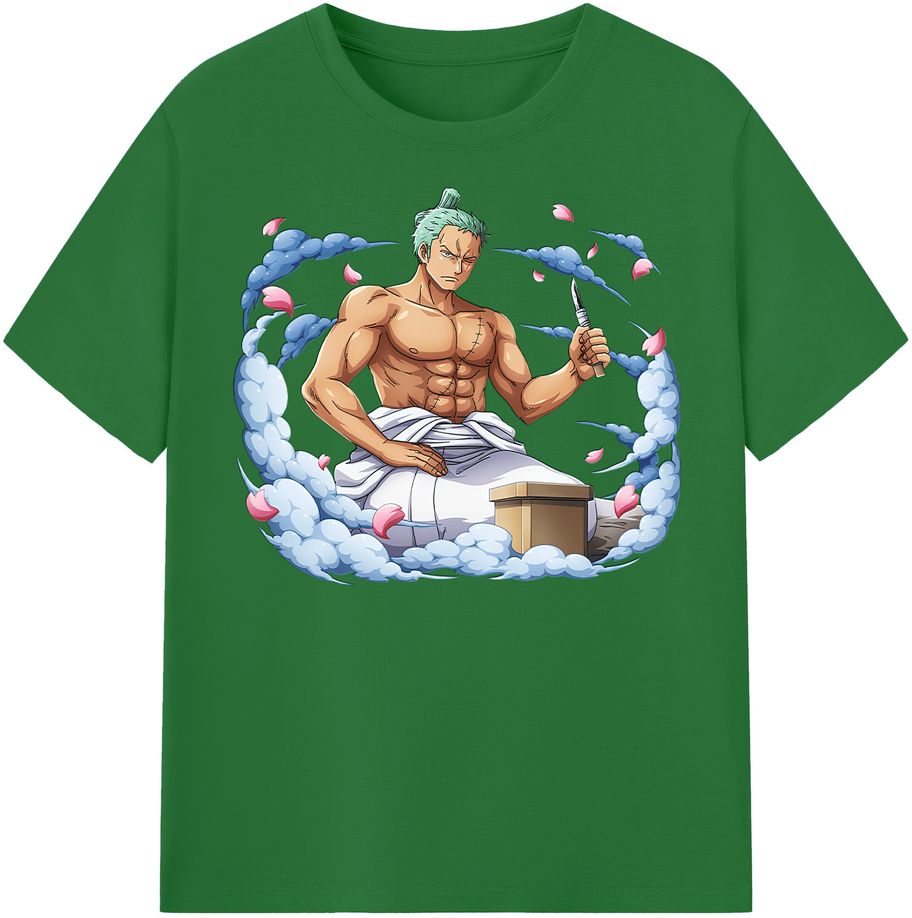 ワンピース ロロノア・ゾロ ONE PIECE Roronoa Zoro 綿100％半袖Tシャツ（フロントプリント）