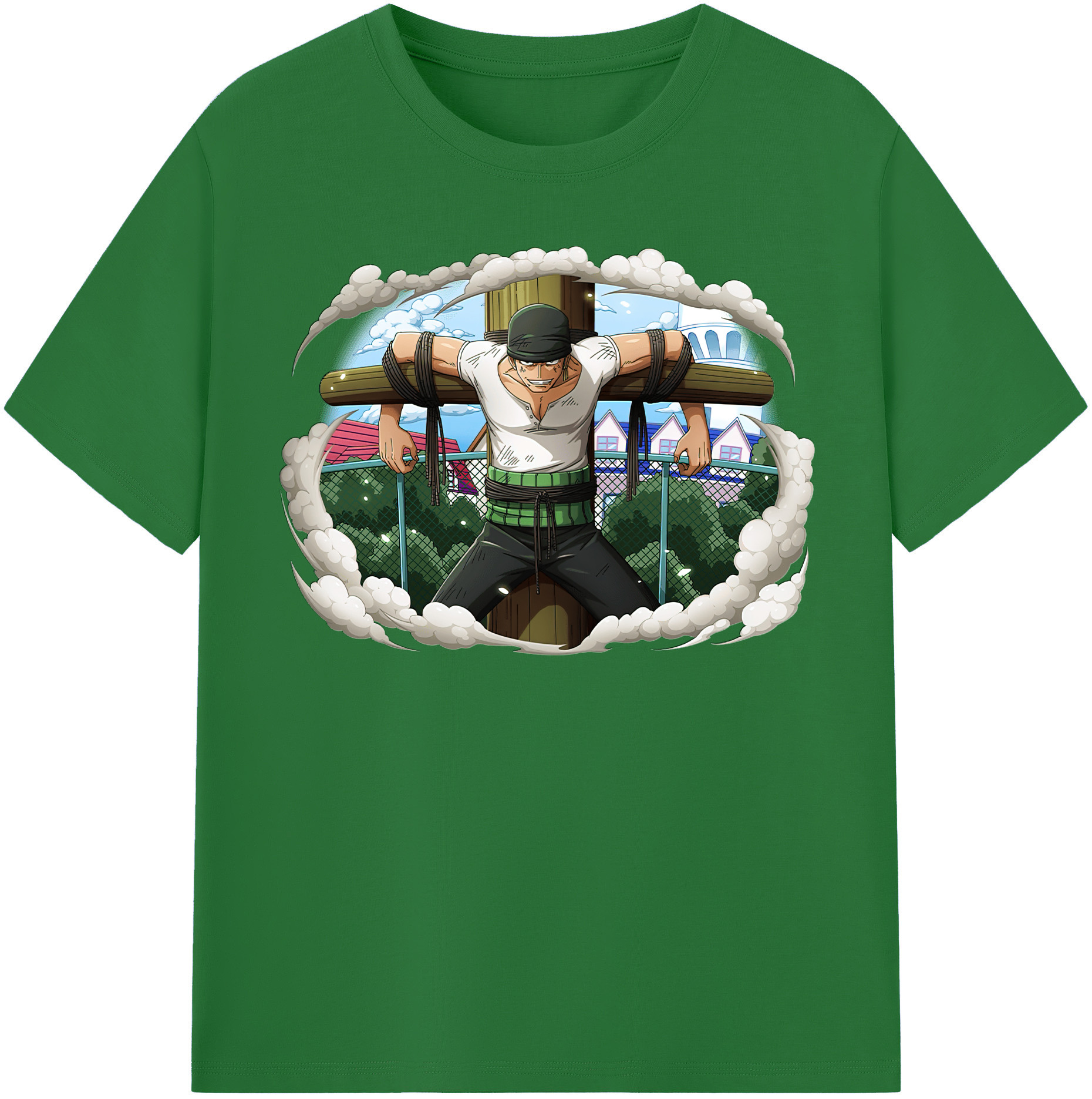 ワンピース ロロノア・ゾロ ONE PIECE Roronoa Zoro 綿100％半袖Tシャツ（フロントプリント）
