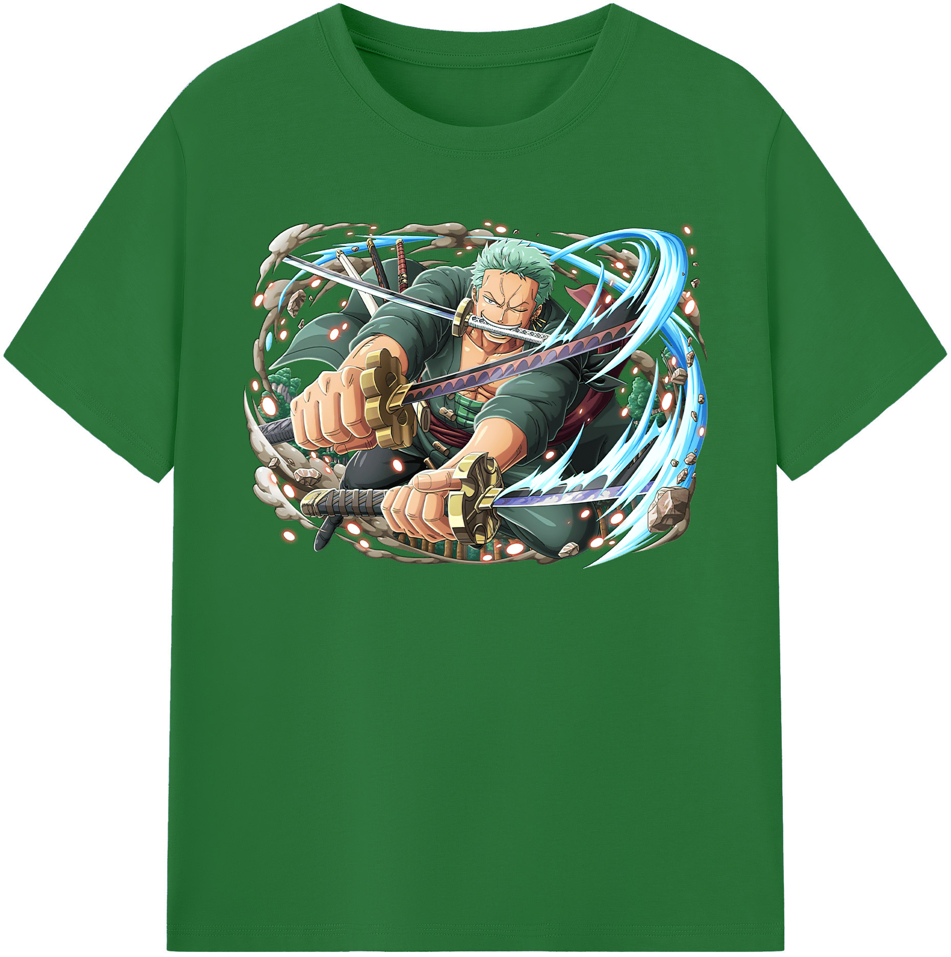 ワンピース ロロノア・ゾロ ONE PIECE Roronoa Zoro 綿100％半袖Tシャツ（フロントプリント）