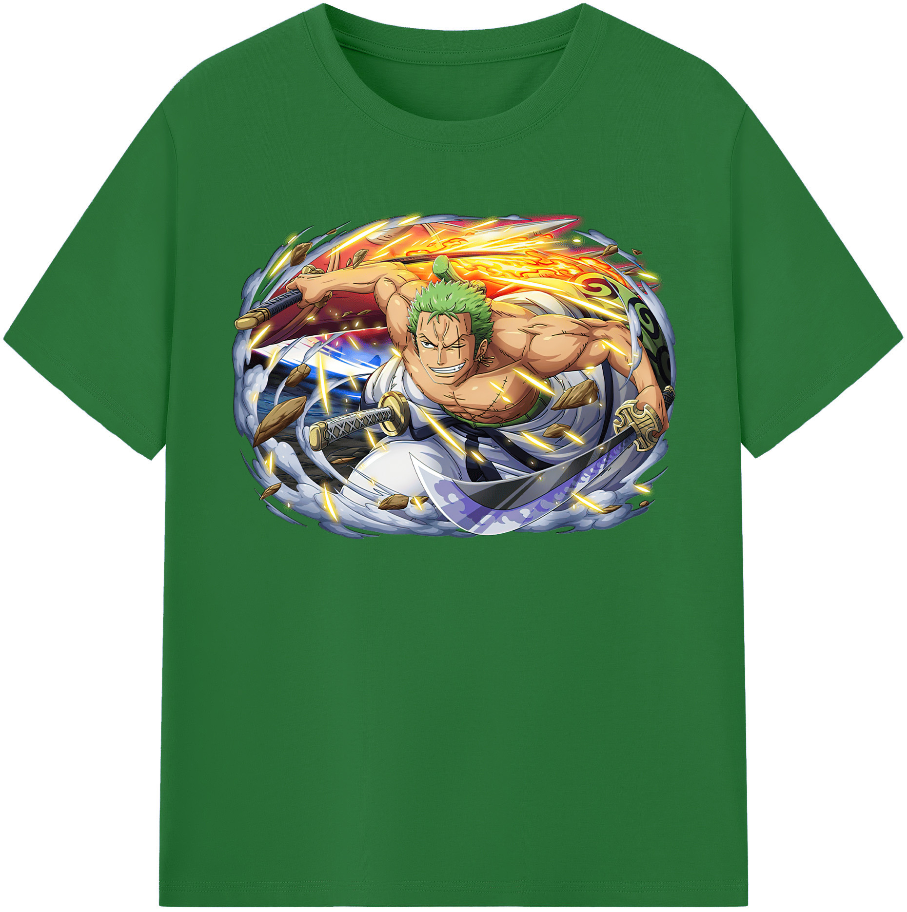 ワンピース ロロノア・ゾロ ONE PIECE Roronoa Zoro 綿100％半袖Tシャツ（フロントプリント）