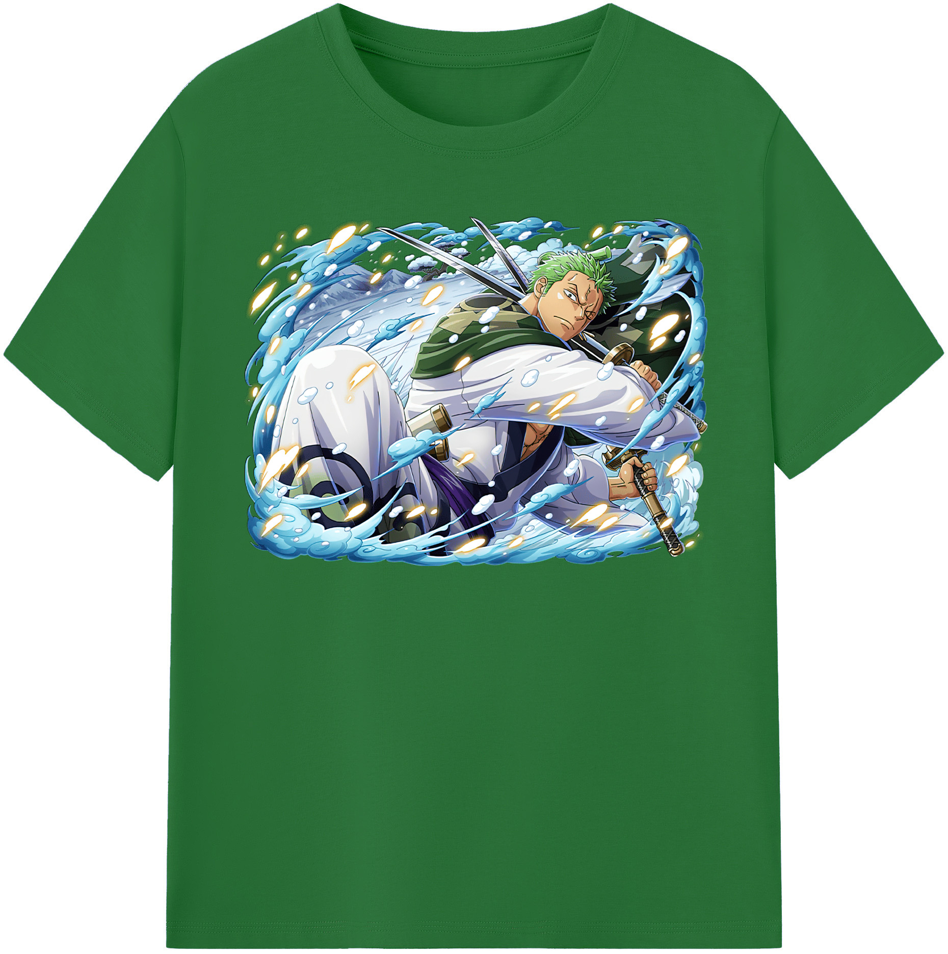 ワンピース ロロノア・ゾロ ONE PIECE Roronoa Zoro 綿100％半袖Tシャツ（フロントプリント）
