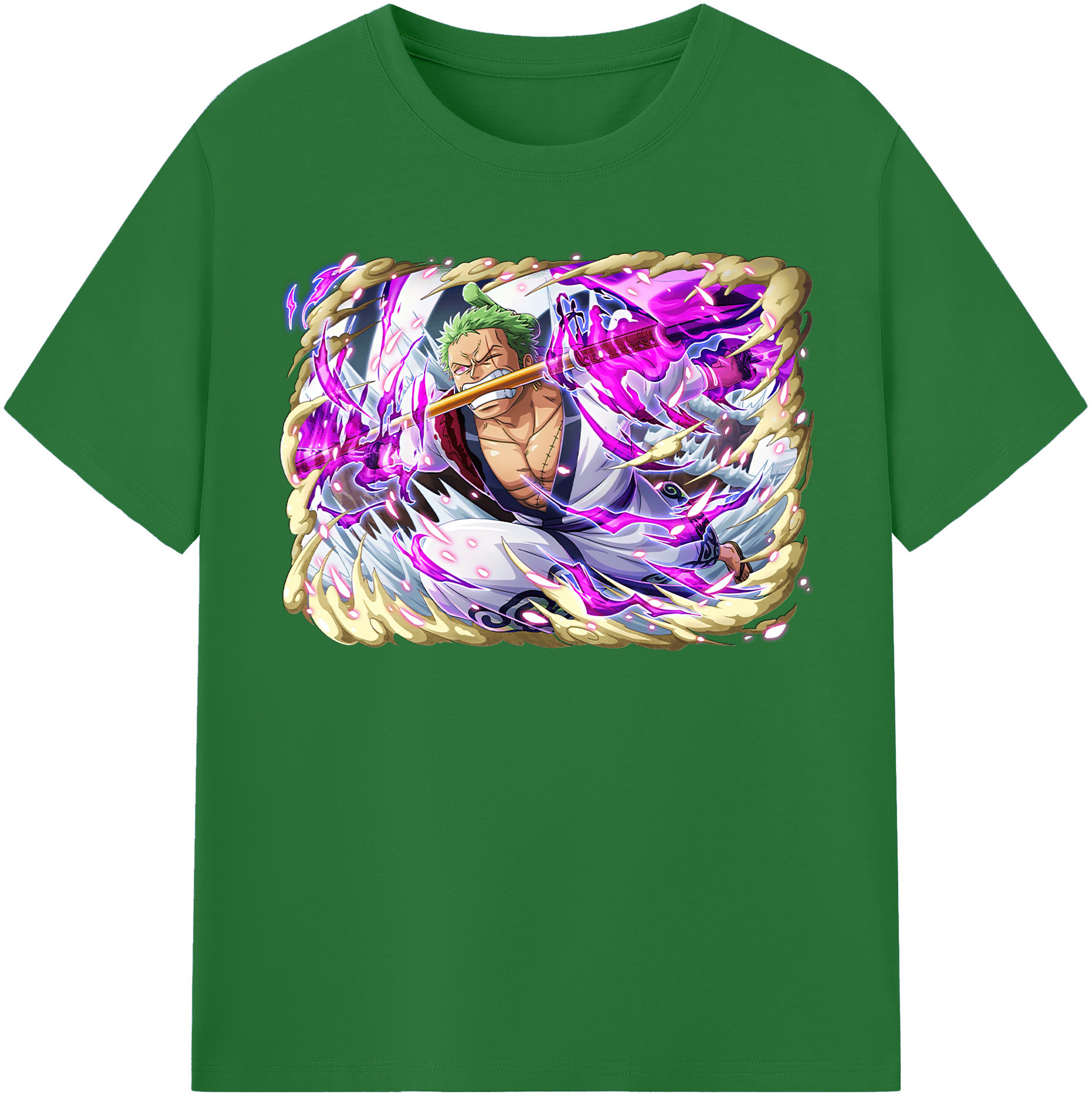 ワンピース ロロノア・ゾロ ONE PIECE Roronoa Zoro 綿100％半袖Tシャツ（フロントプリント）