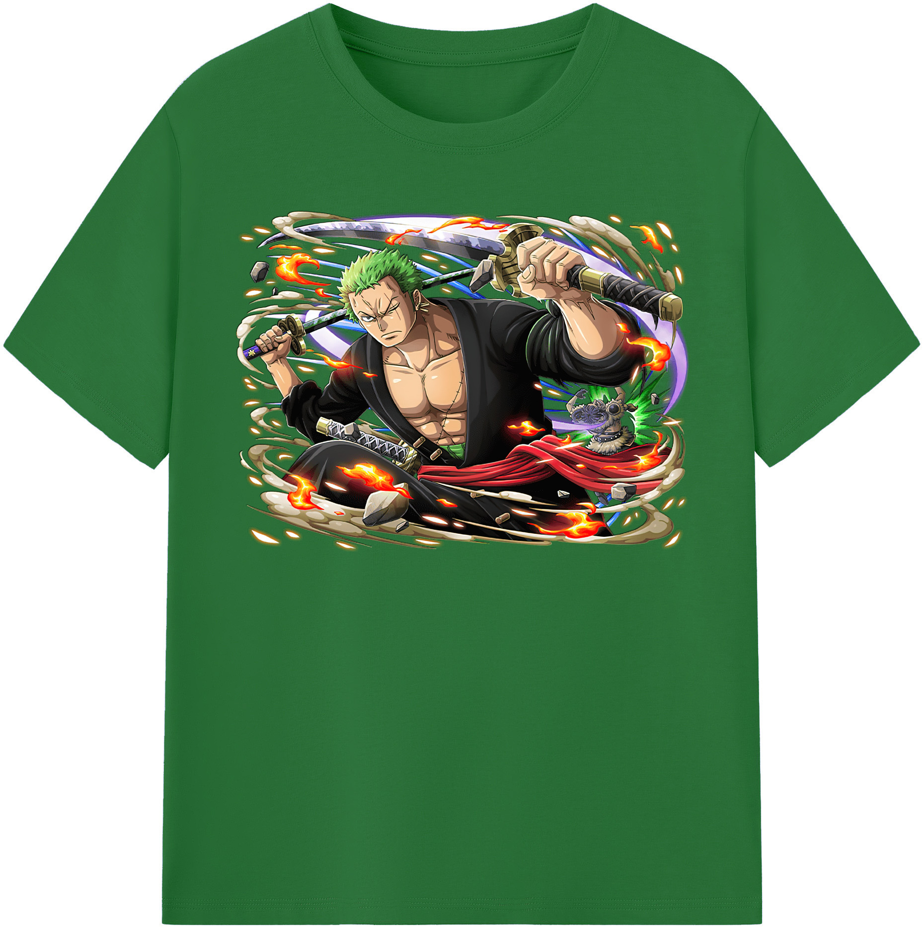 ワンピース ロロノア・ゾロ ONE PIECE Roronoa Zoro 綿100％半袖Tシャツ（フロントプリント）