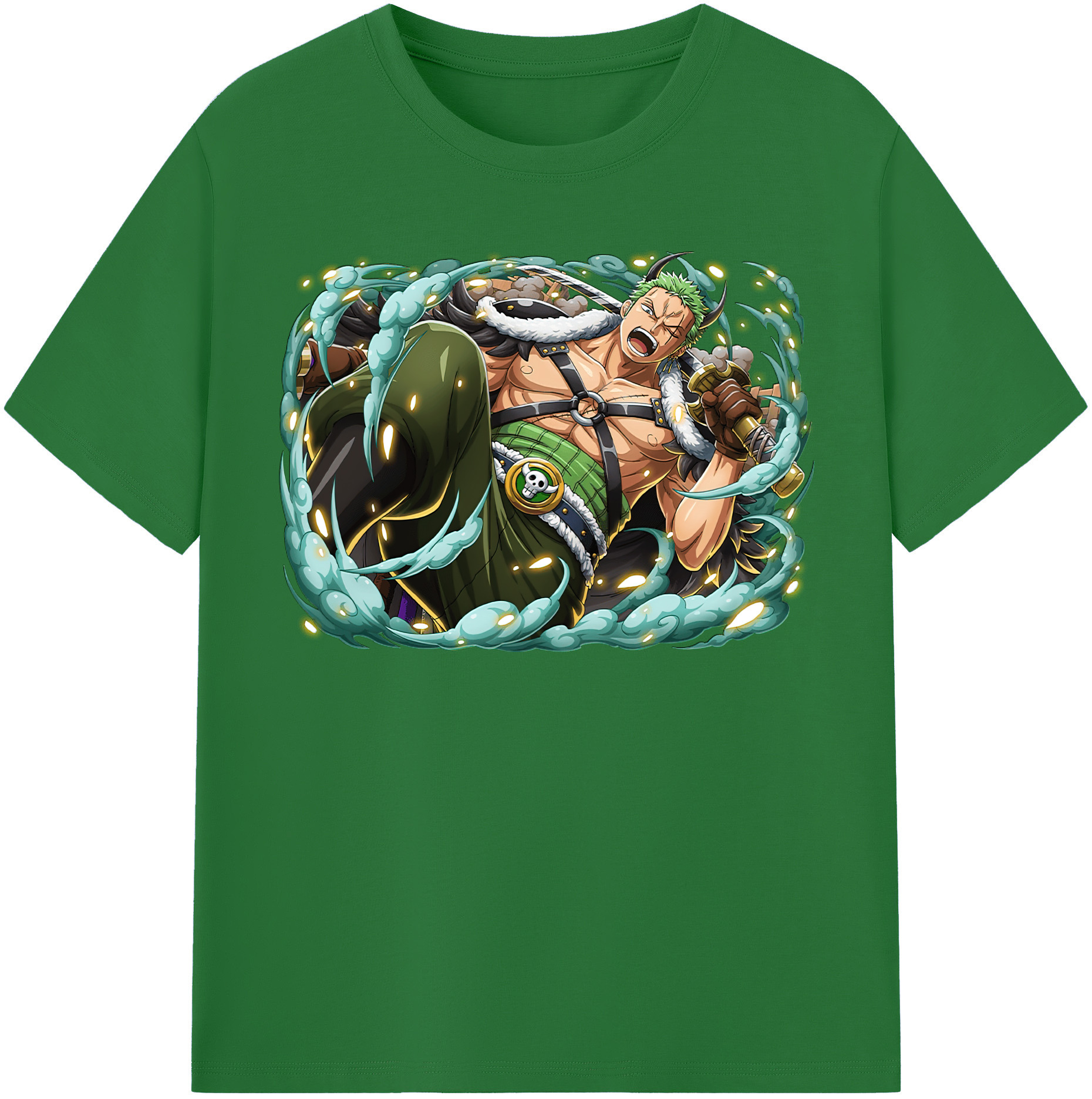 ワンピース ロロノア・ゾロ ONE PIECE Roronoa Zoro 綿100％半袖Tシャツ（フロントプリント）