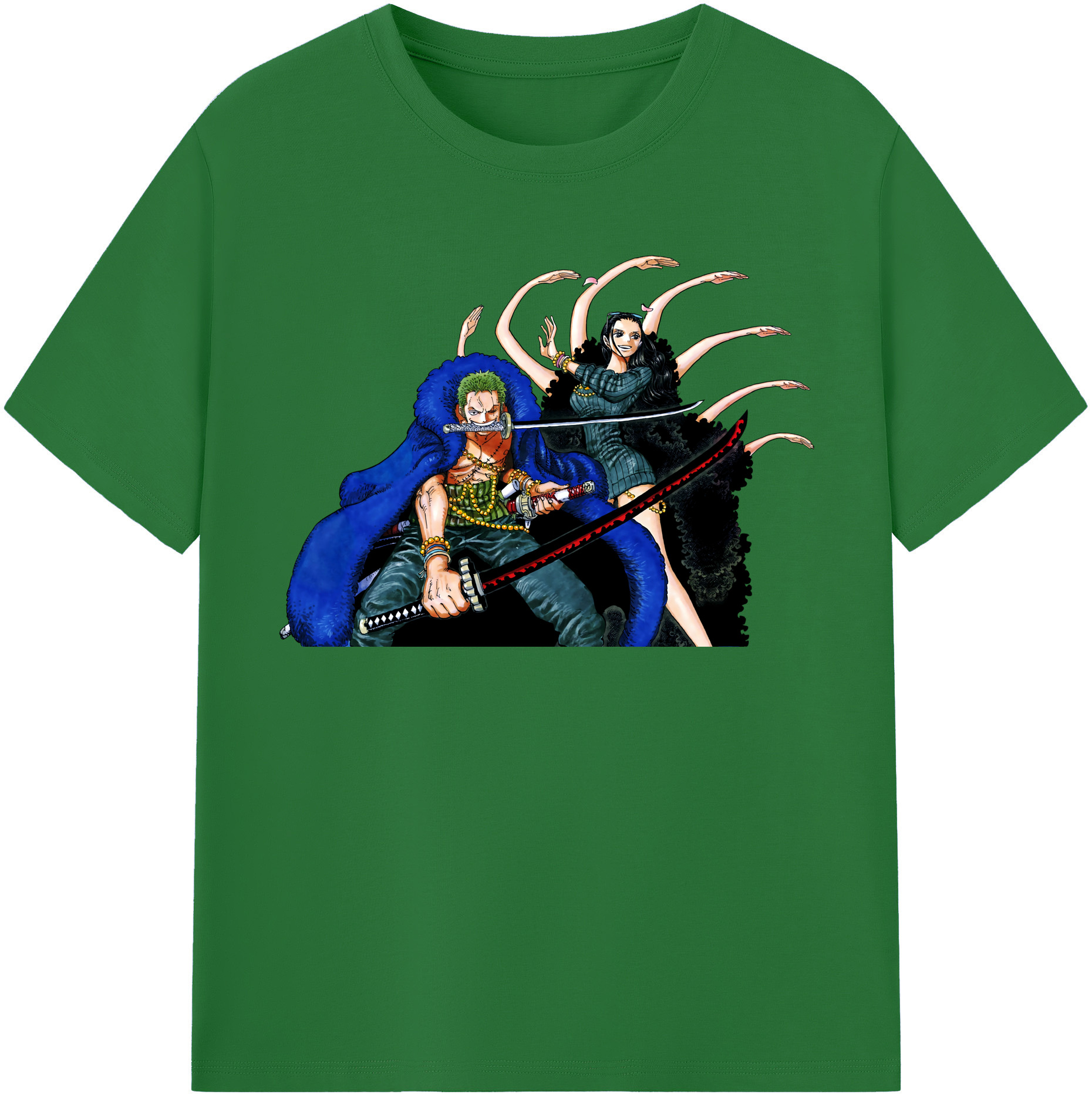 ワンピース ロロノア・ゾロ ONE PIECE Roronoa Zoro 綿100％半袖Tシャツ（フロントプリント）