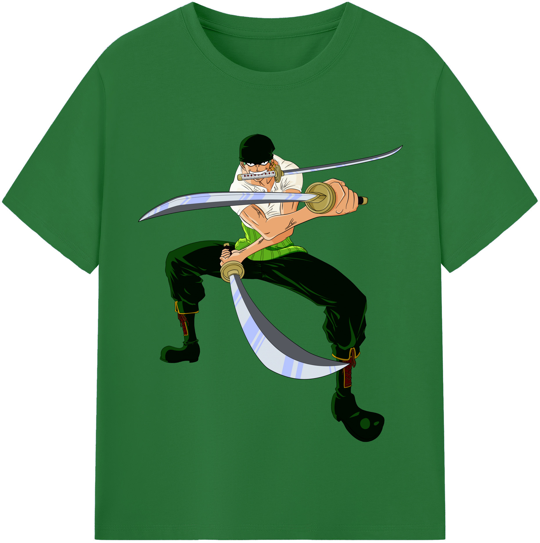 ワンピース ロロノア・ゾロ ONE PIECE Roronoa Zoro 綿100％半袖Tシャツ（フロントプリント）