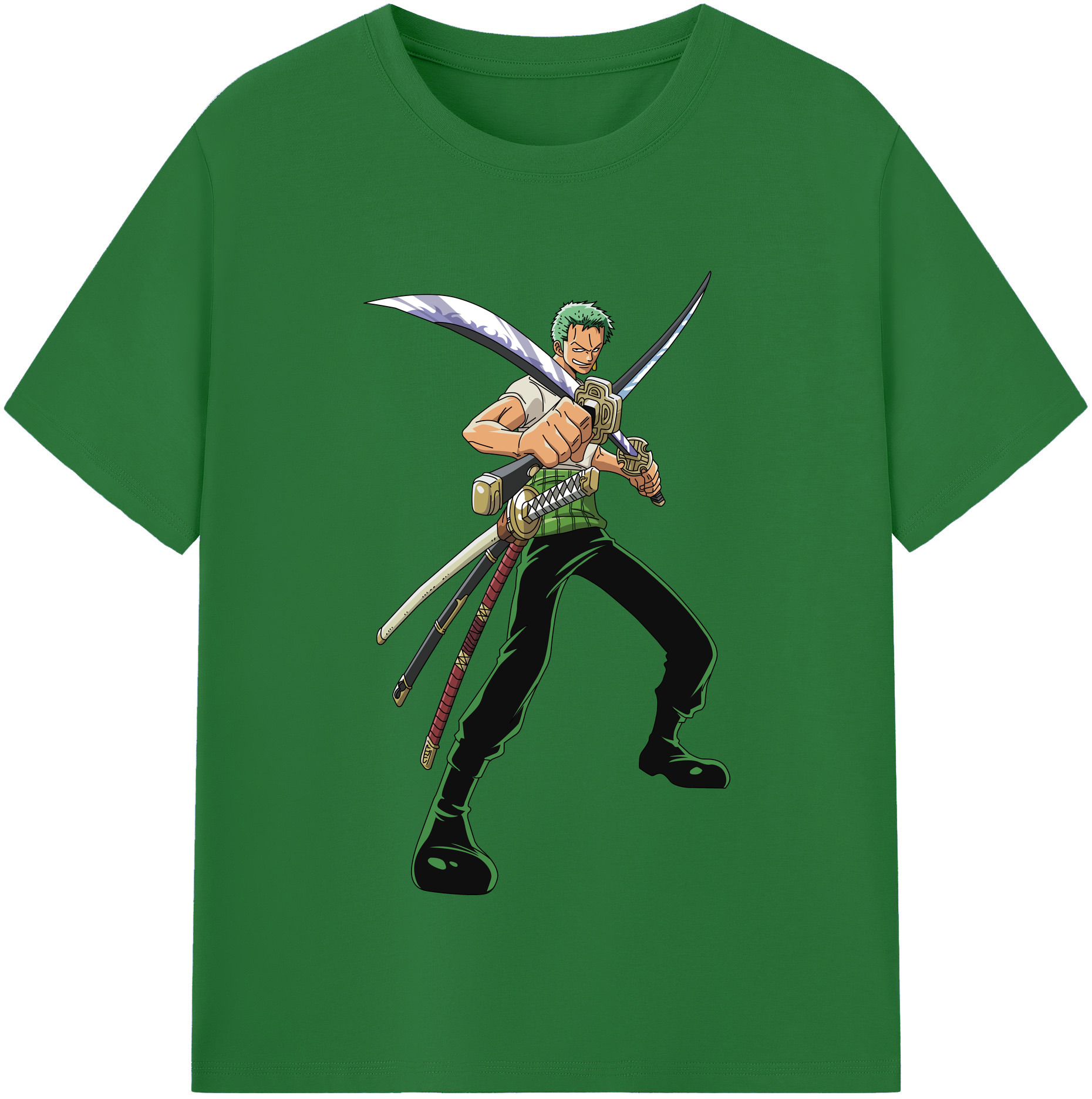 ワンピース ロロノア・ゾロ ONE PIECE Roronoa Zoro 綿100％半袖Tシャツ（フロントプリント）