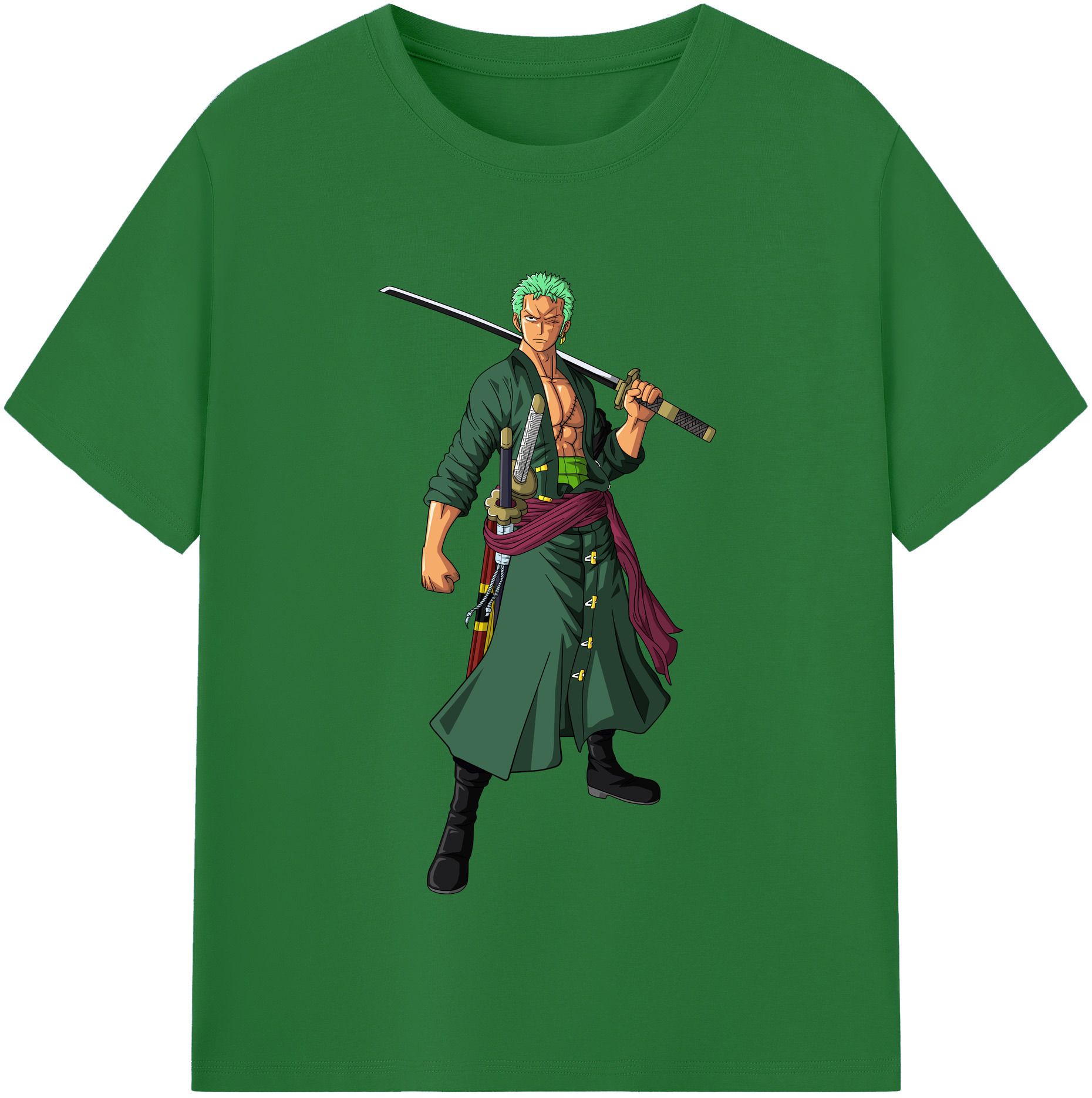 ワンピース ロロノア・ゾロ ONE PIECE Roronoa Zoro 綿100％半袖Tシャツ（フロントプリント）