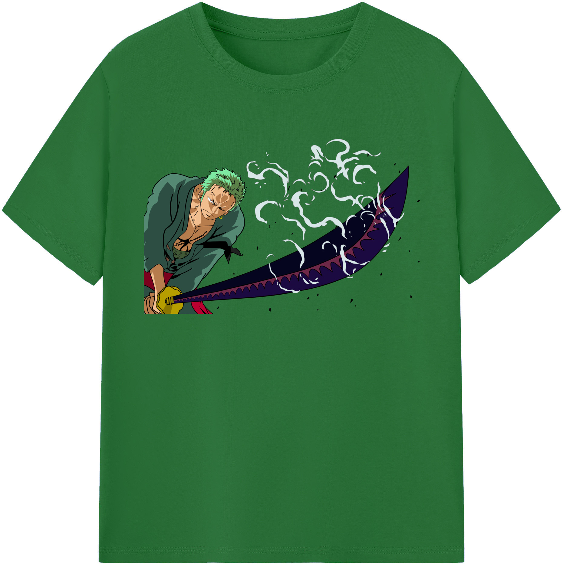 ワンピース ロロノア・ゾロ ONE PIECE Roronoa Zoro 綿100％半袖Tシャツ（フロントプリント）
