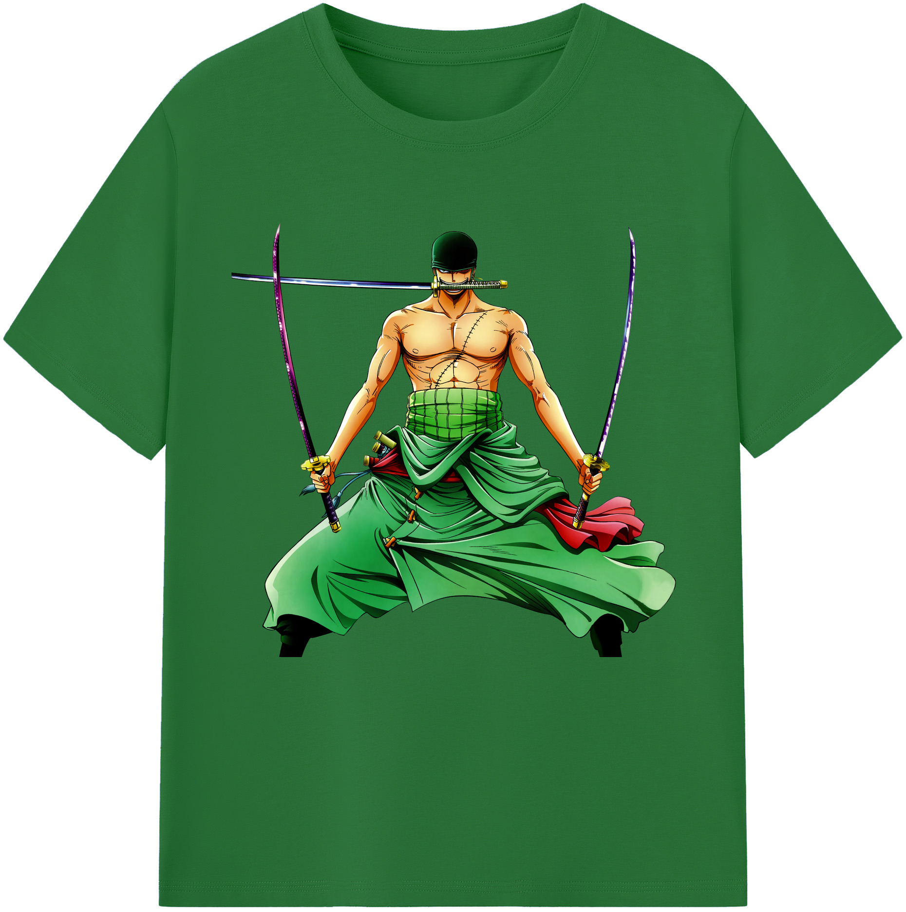 ワンピース ロロノア・ゾロ ONE PIECE Roronoa Zoro 綿100％半袖Tシャツ（フロントプリント）