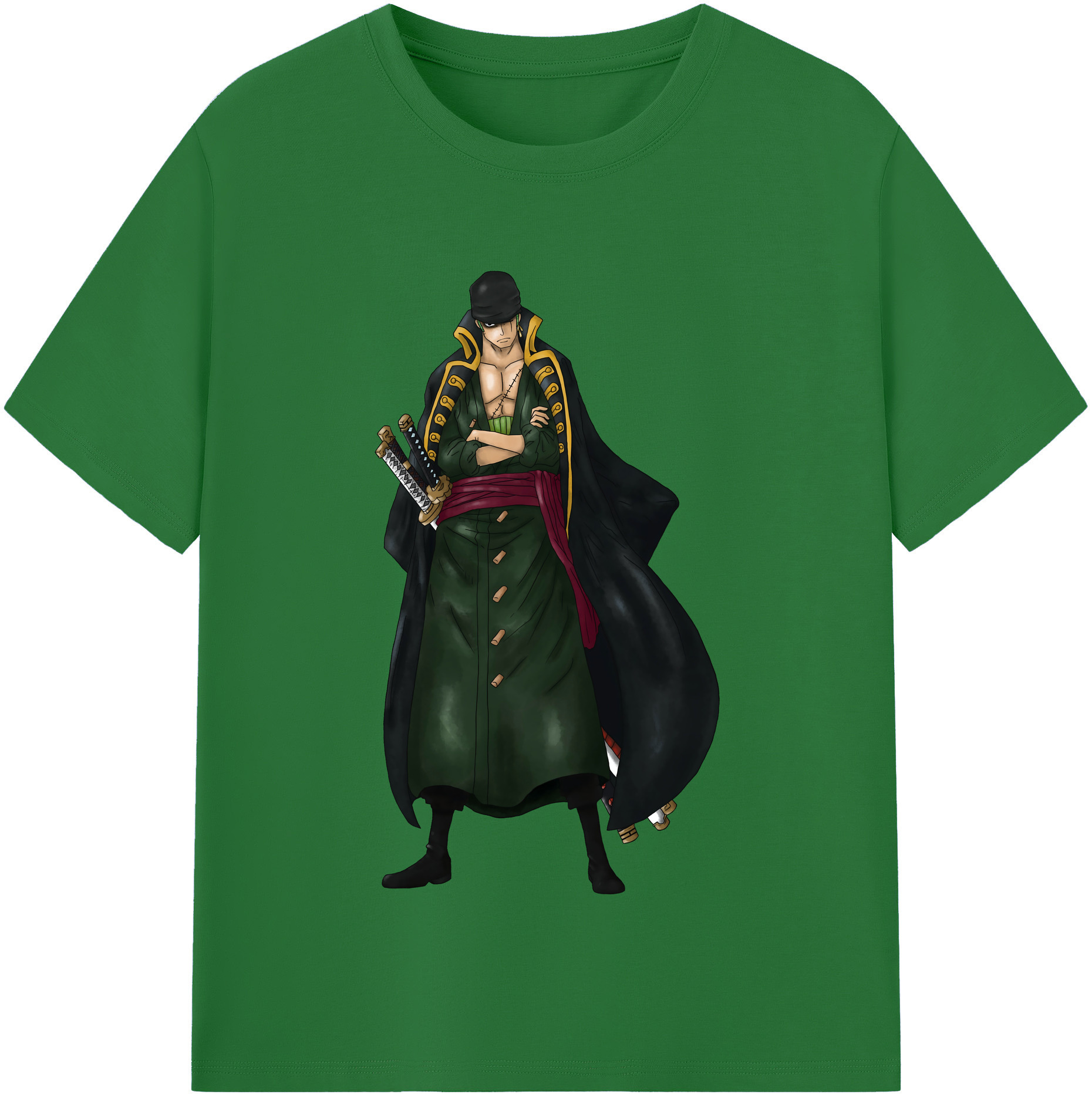 ワンピース ロロノア・ゾロ ONE PIECE Roronoa Zoro 綿100％半袖Tシャツ（フロントプリント）
