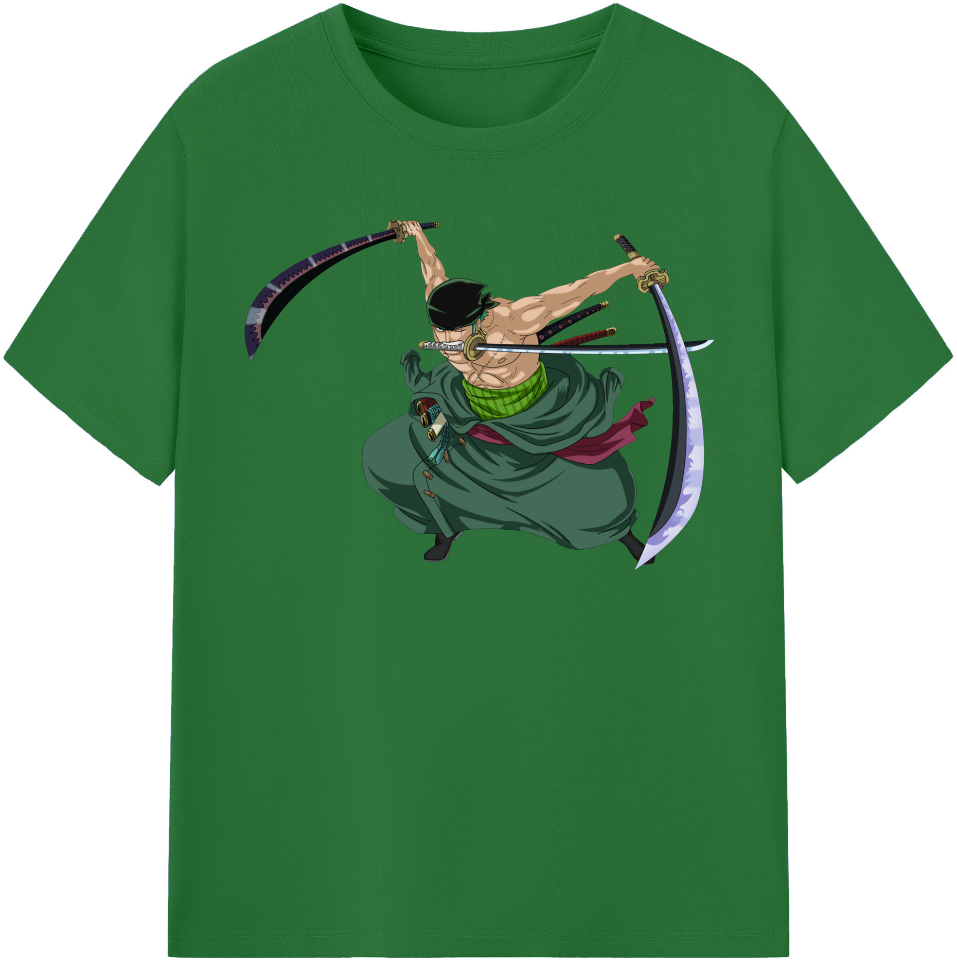 ワンピース ロロノア・ゾロ ONE PIECE Roronoa Zoro 綿100％半袖Tシャツ（フロントプリント）