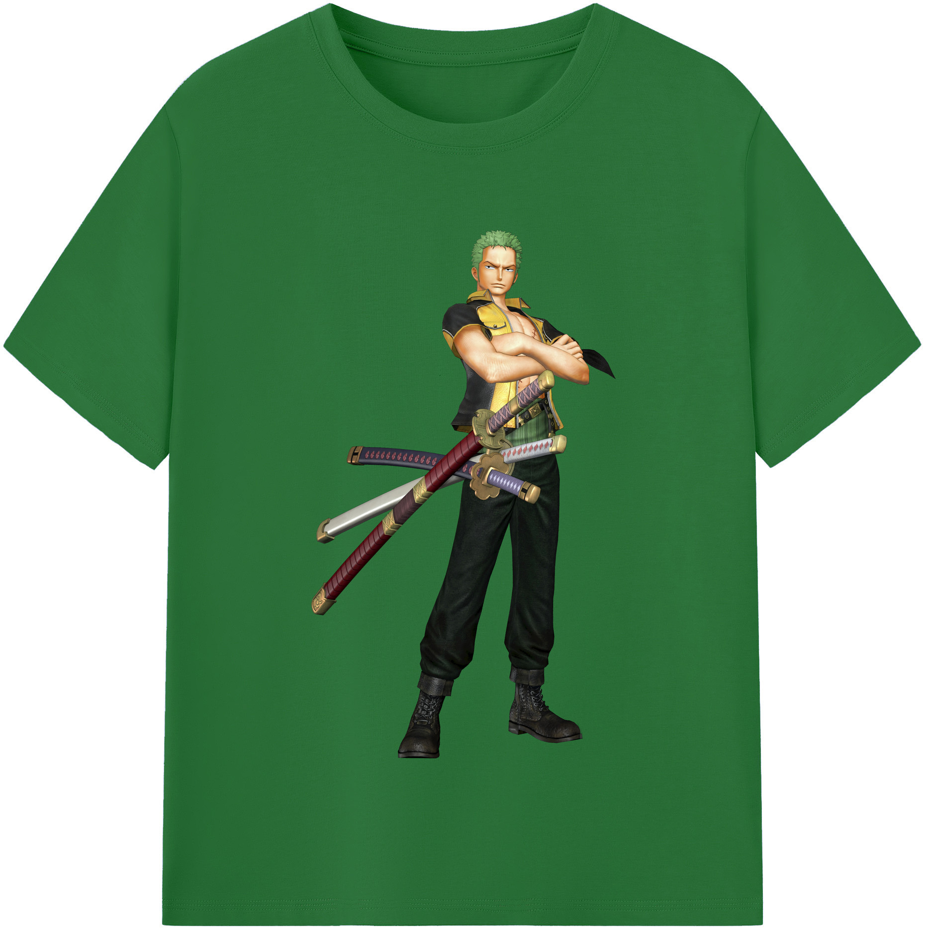 ワンピース ロロノア・ゾロ ONE PIECE Roronoa Zoro 綿100％半袖Tシャツ（フロントプリント）