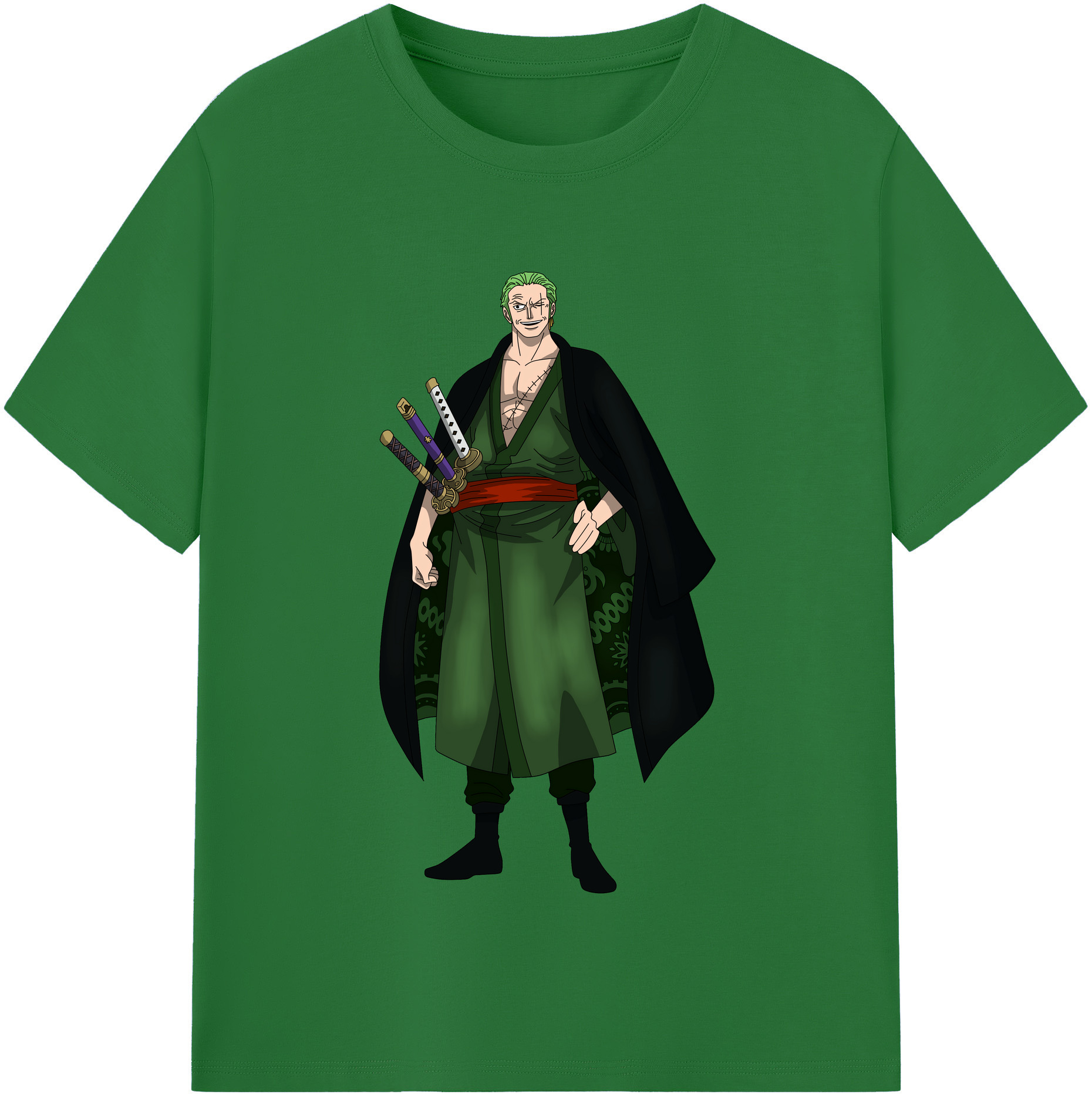 ワンピース ロロノア・ゾロ ONE PIECE Roronoa Zoro 綿100％半袖Tシャツ（フロントプリント）
