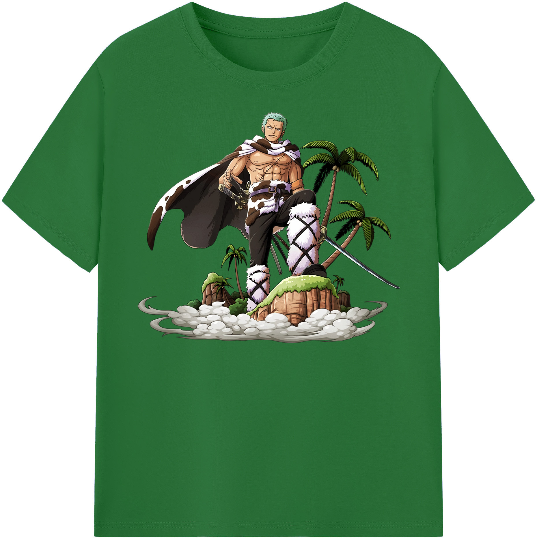 ワンピース ロロノア・ゾロ ONE PIECE Roronoa Zoro 綿100％半袖Tシャツ（フロントプリント）