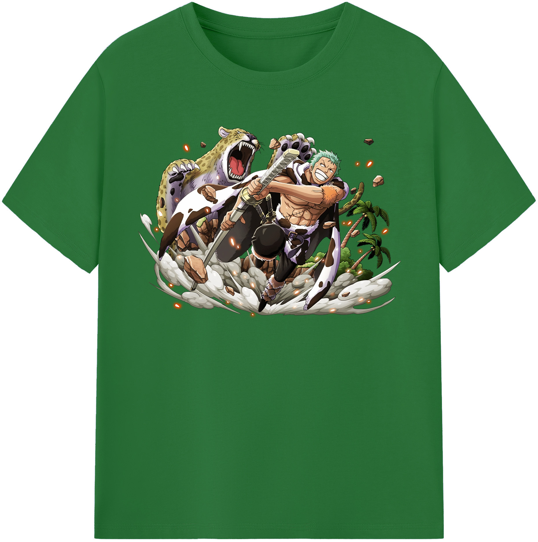 ワンピース ロロノア・ゾロ ONE PIECE Roronoa Zoro 綿100％半袖Tシャツ（フロントプリント）