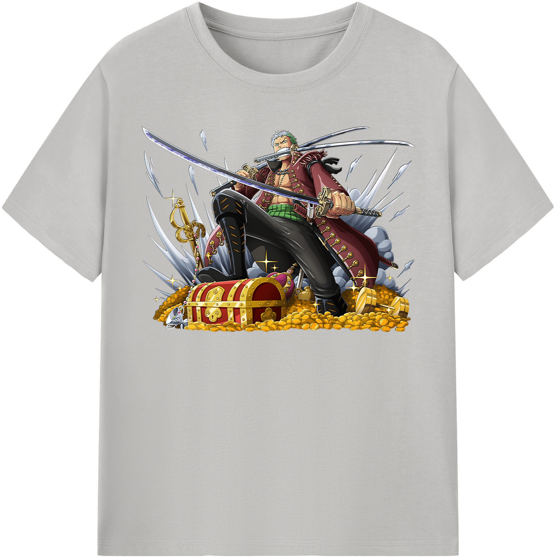ワンピース ロロノア・ゾロ ONE PIECE Roronoa Zoro 綿100％半袖Tシャツ（フロントプリント）