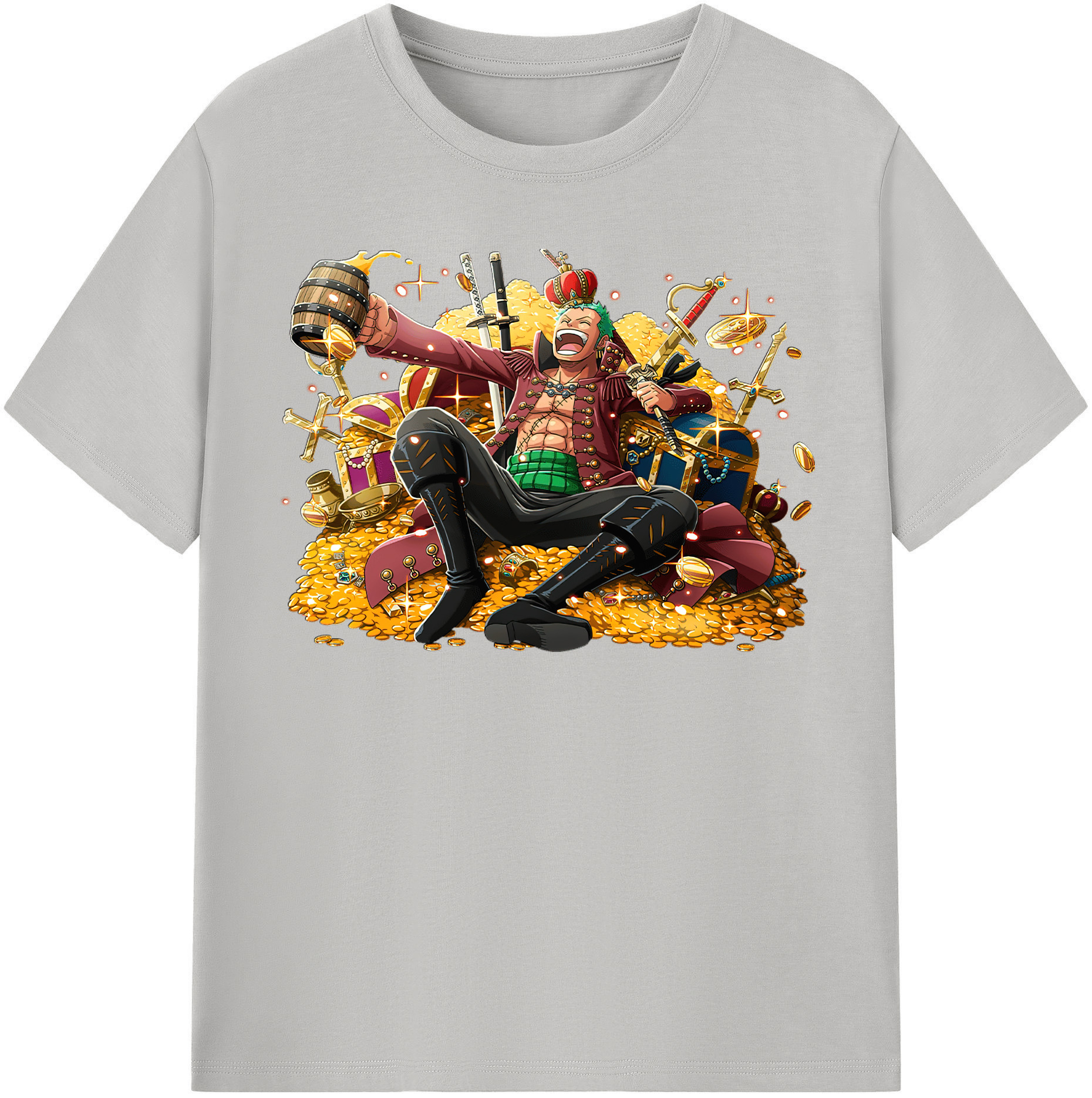 ワンピース ロロノア・ゾロ ONE PIECE Roronoa Zoro 綿100％半袖Tシャツ（フロントプリント）